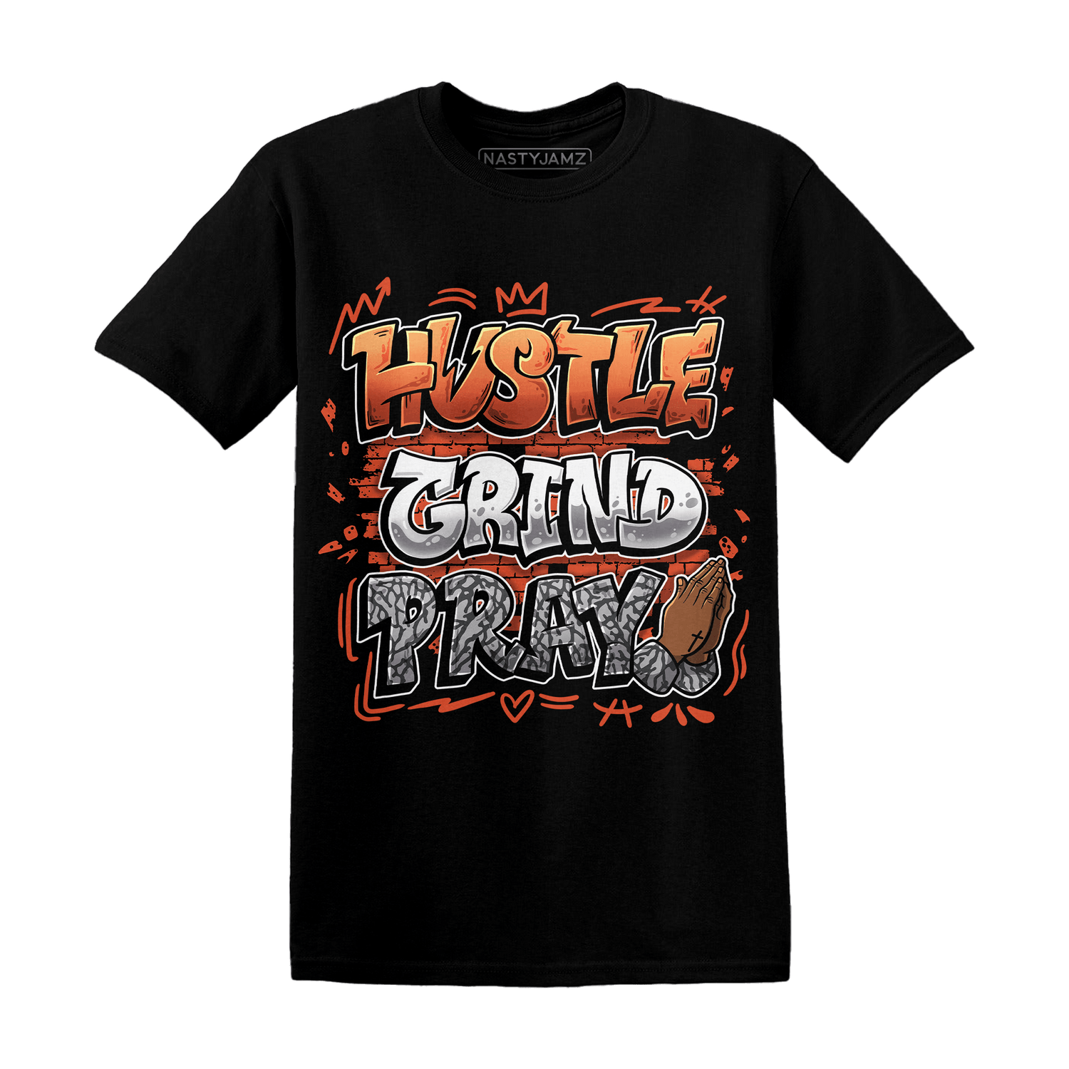 Georgia Peach 3s T Shirt Match Hustle Grind Pray - NastyJamz