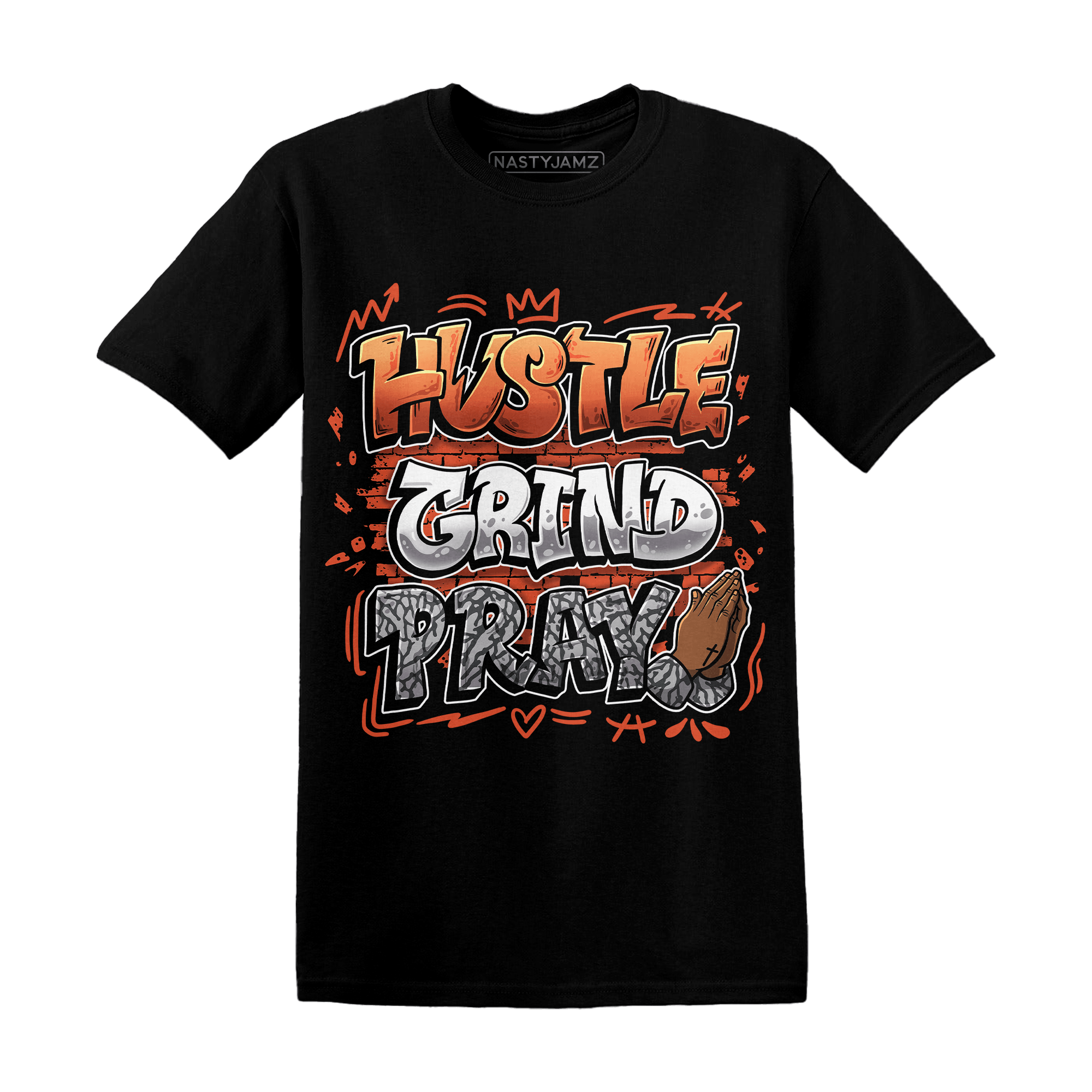 Georgia Peach 3s T Shirt Match Hustle Grind Pray - NastyJamz