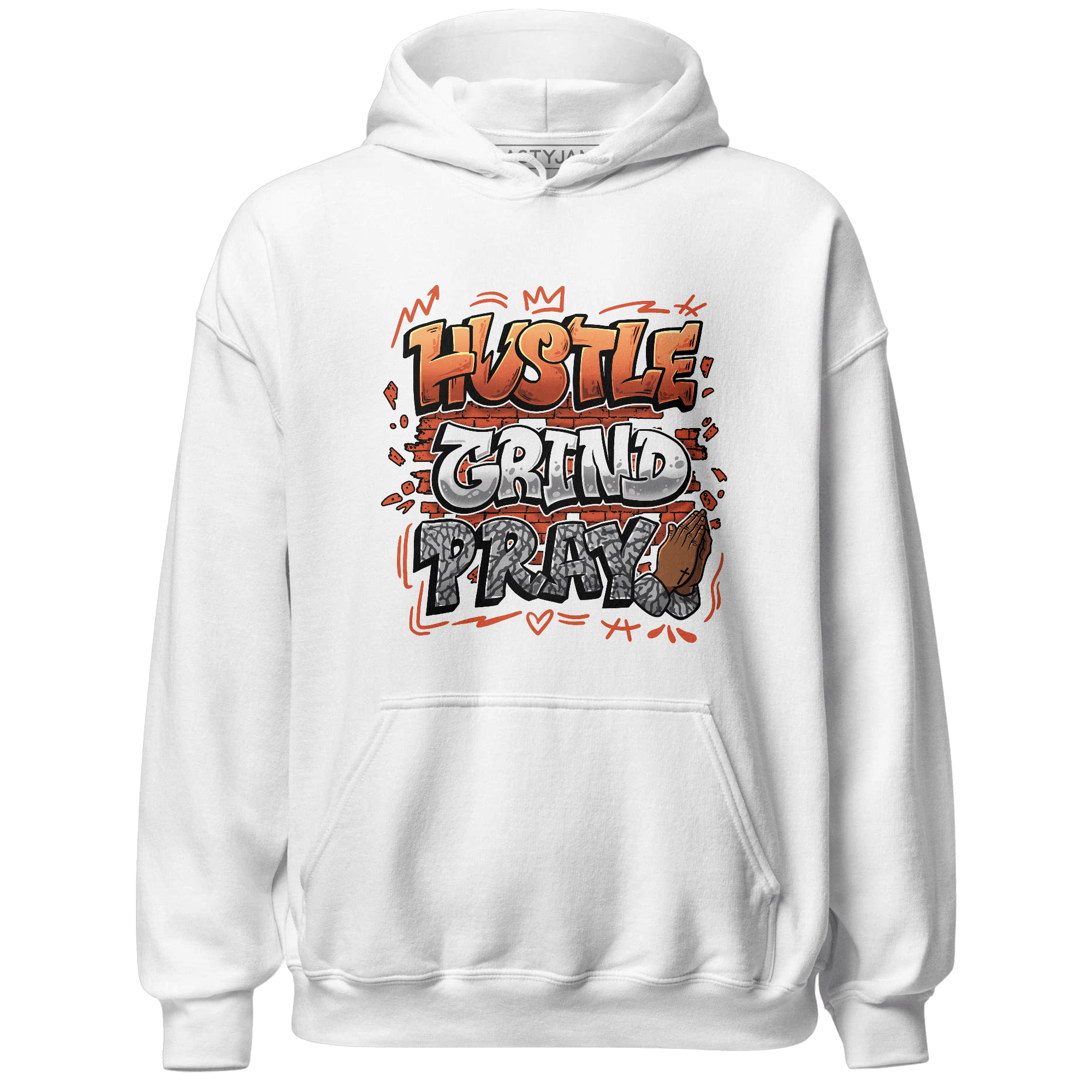 Georgia Peach 3s Hoodie Match Hustle Grind Pray - NastyJamz