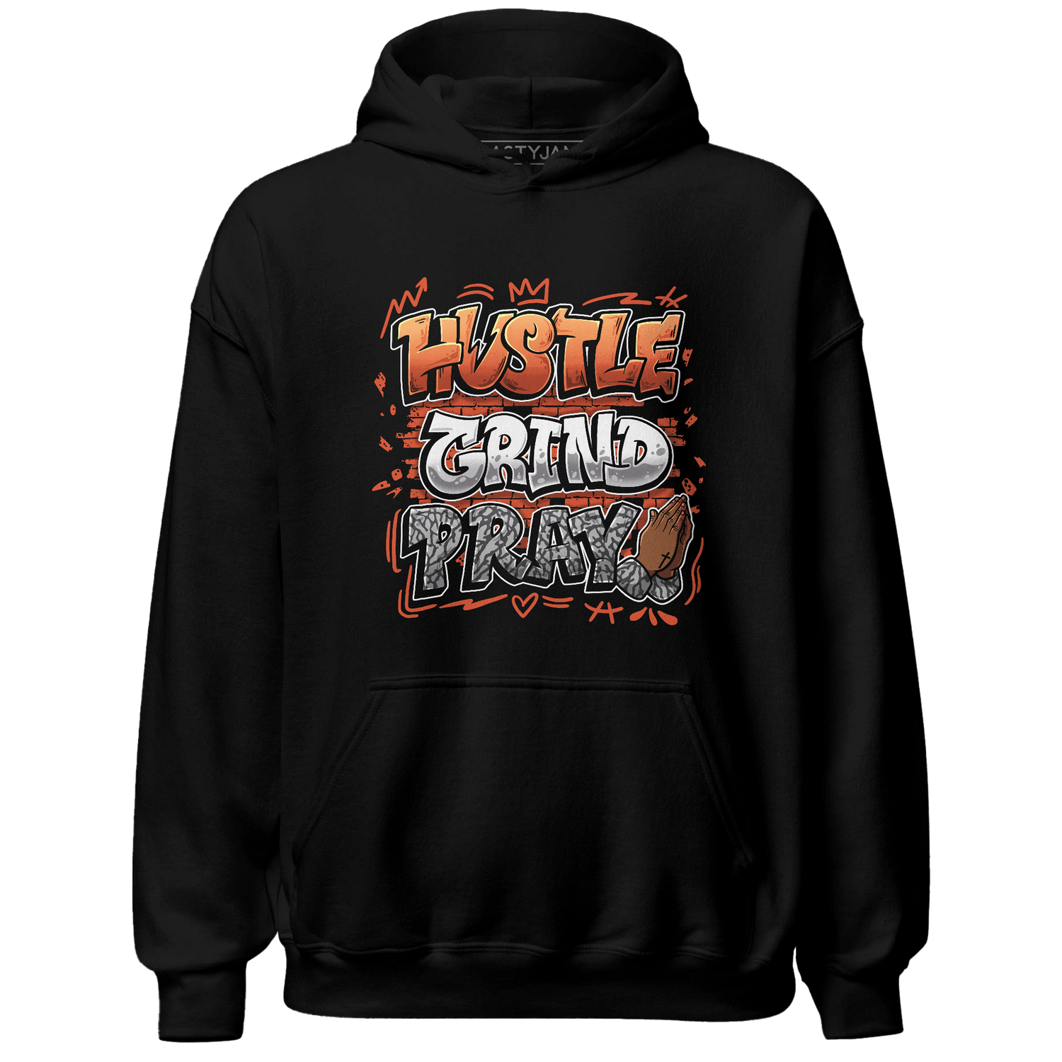 Georgia Peach 3s Hoodie Match Hustle Grind Pray - NastyJamz