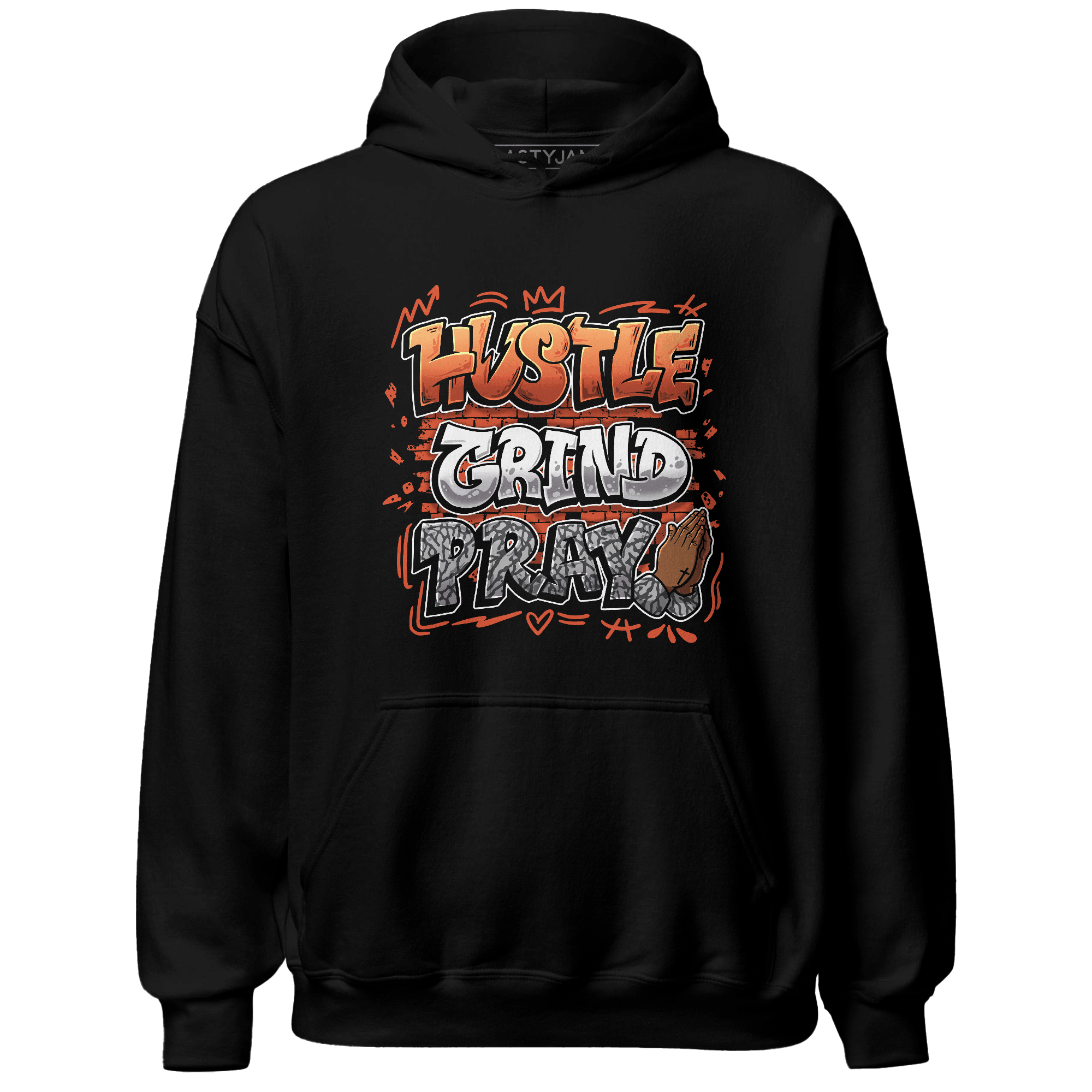 Georgia Peach 3s Hoodie Match Hustle Grind Pray - NastyJamz