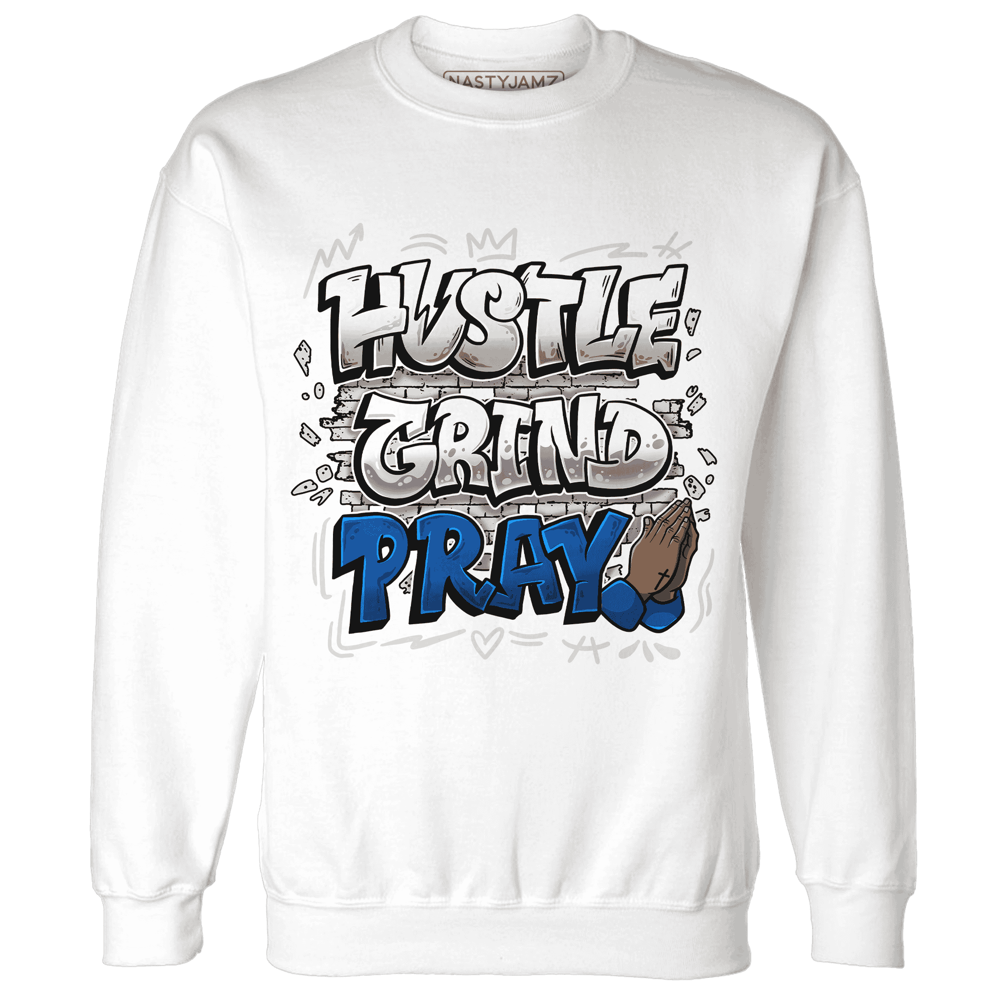 Quaiii 54 3s Sweatshirt Match Hustle Grind Pray - NastyJamz