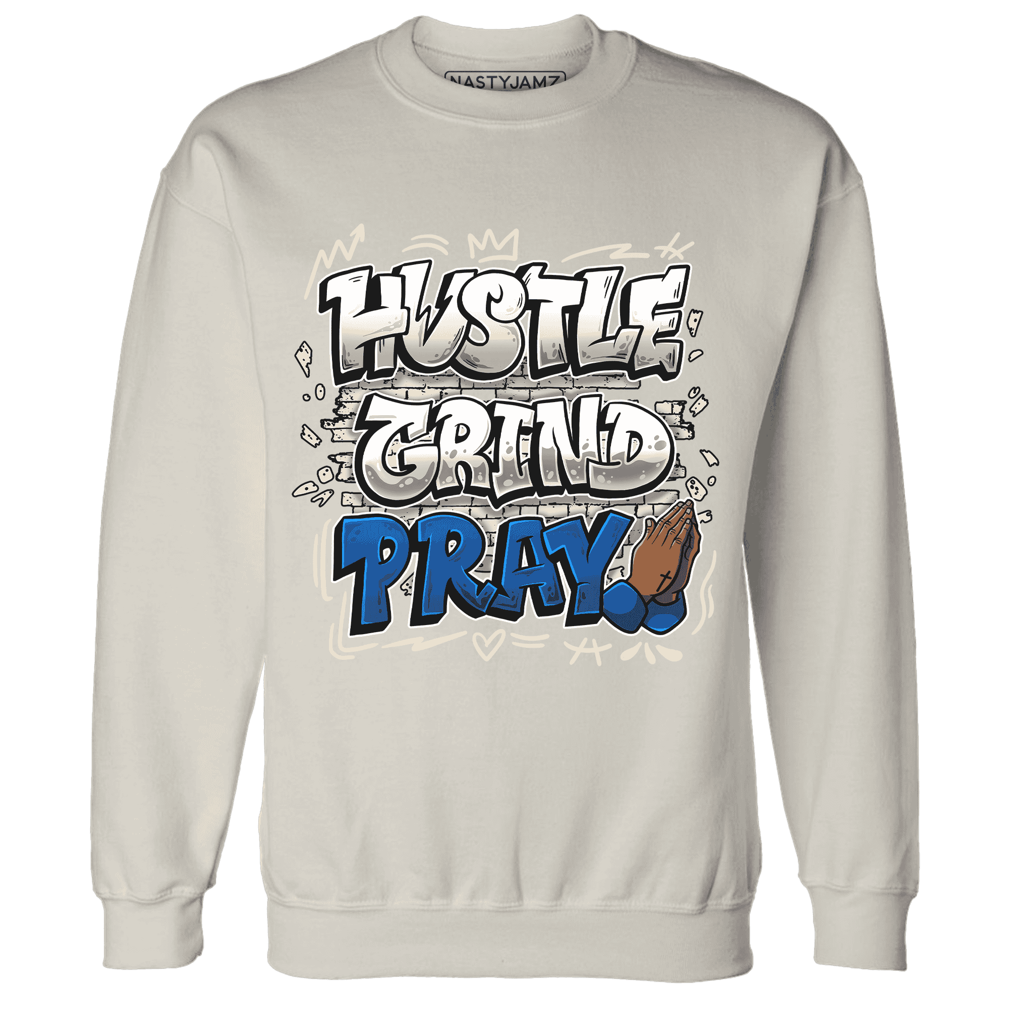 Quaiii 54 3s Sweatshirt Match Hustle Grind Pray - NastyJamz