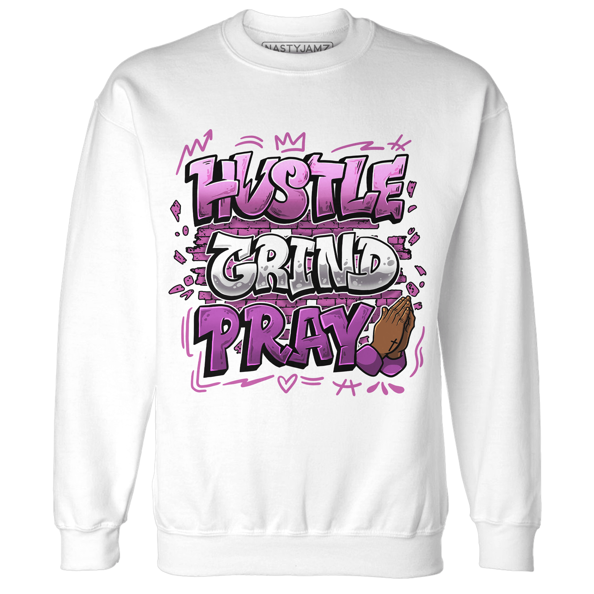 GS Hyper Violet 4s Sweatshirt Match Hustle Grind Pray - NastyJamz