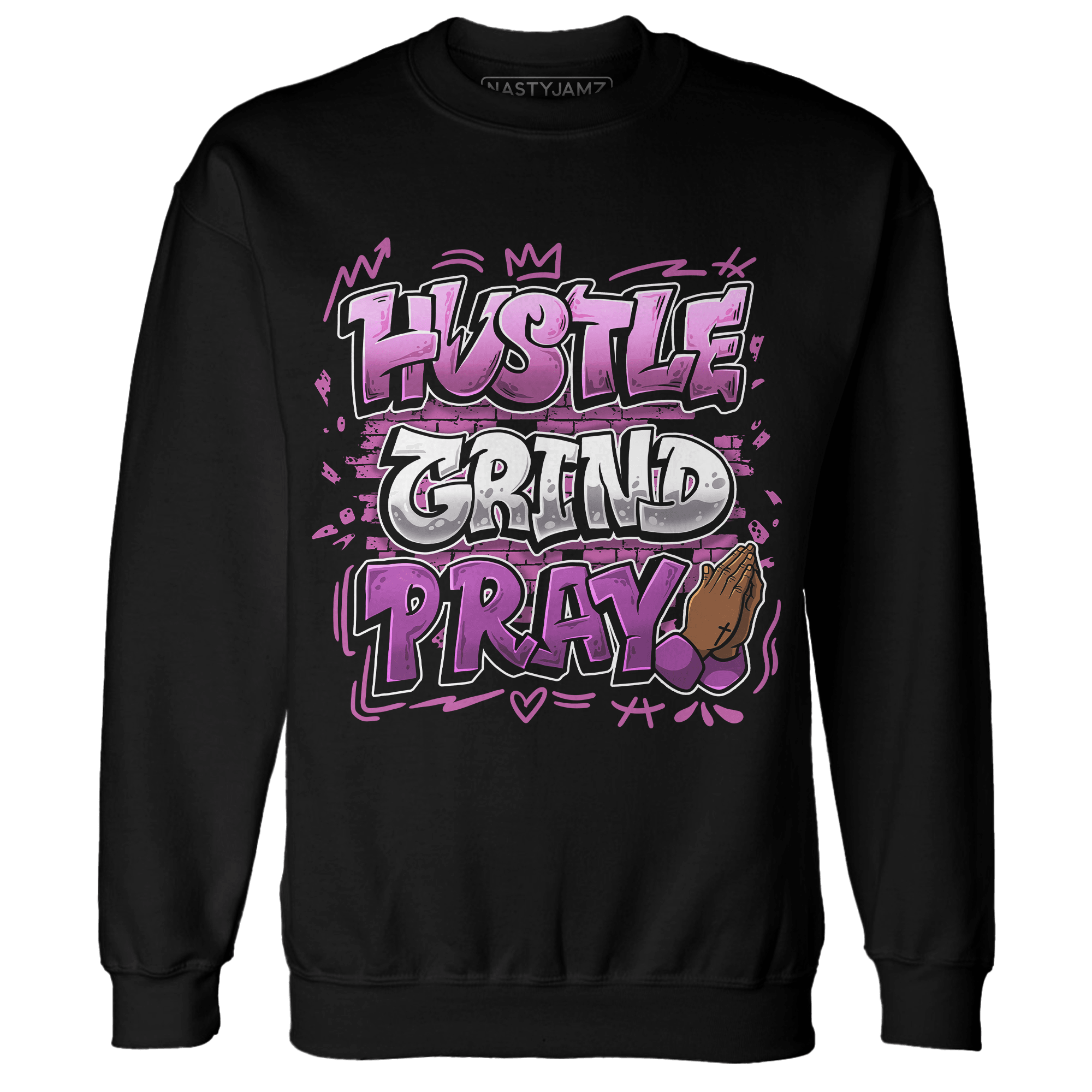 GS Hyper Violet 4s Sweatshirt Match Hustle Grind Pray - NastyJamz