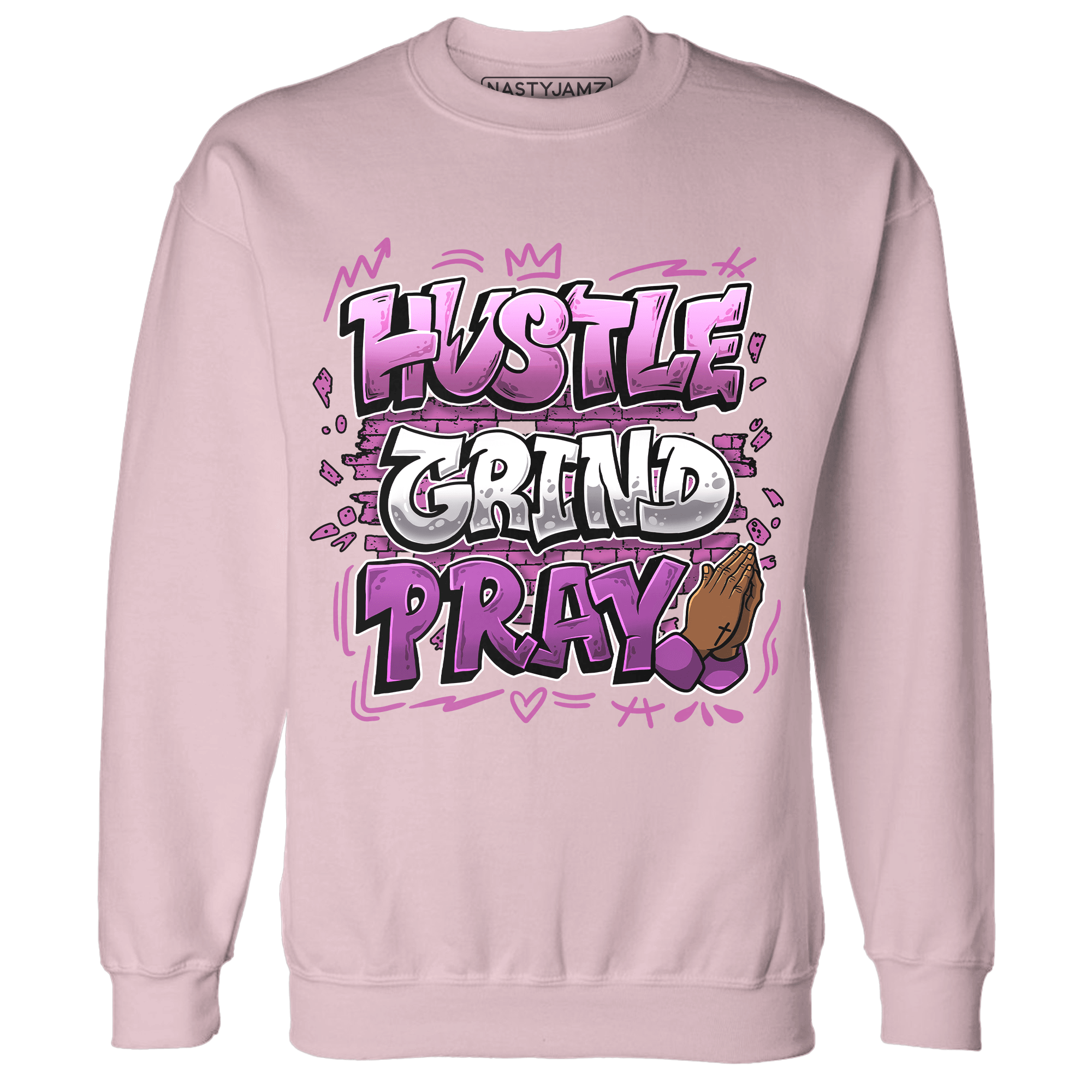 GS Hyper Violet 4s Sweatshirt Match Hustle Grind Pray - NastyJamz