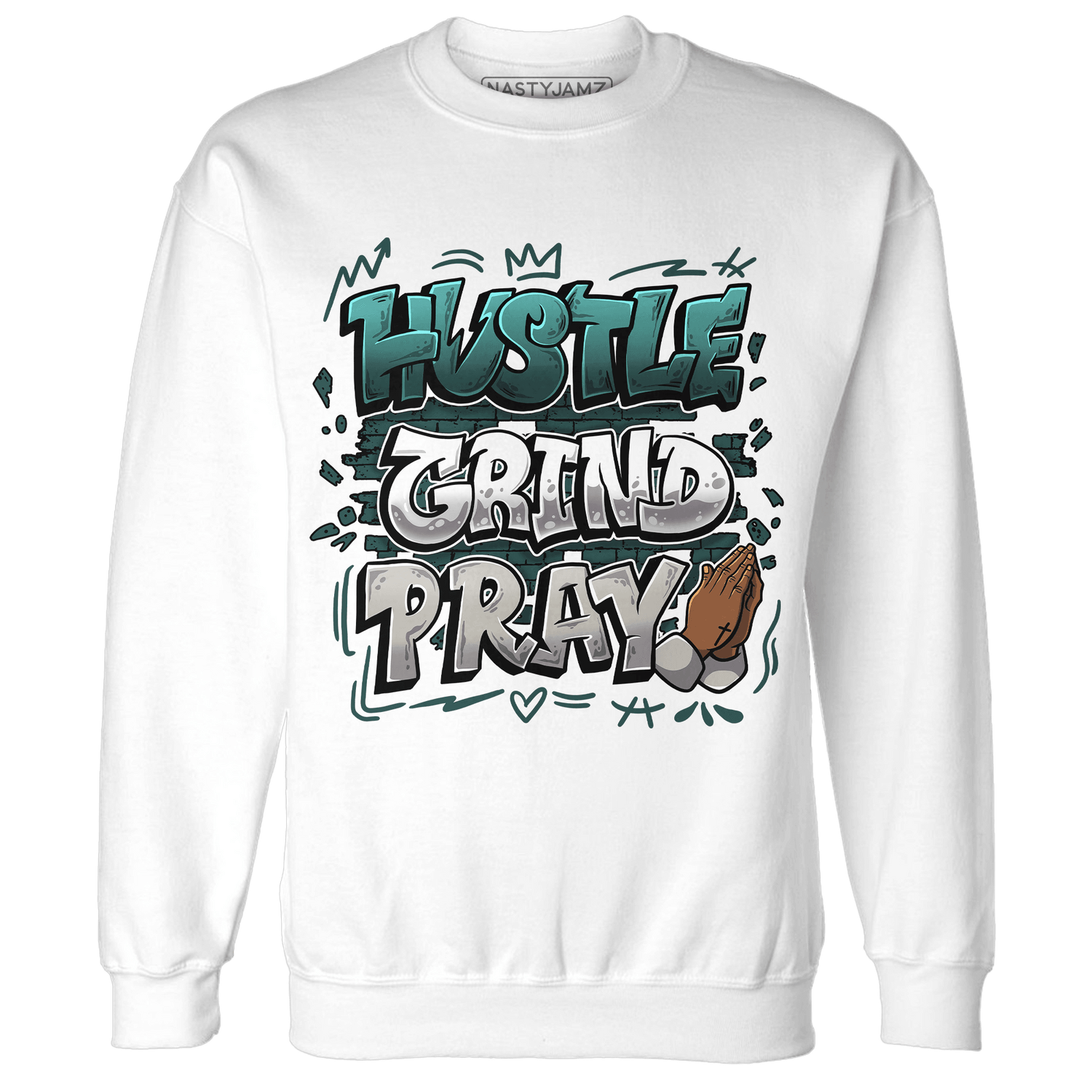 Oxidized Green 4s Sweatshirt Match Hustle Grind Pray - NastyJamz