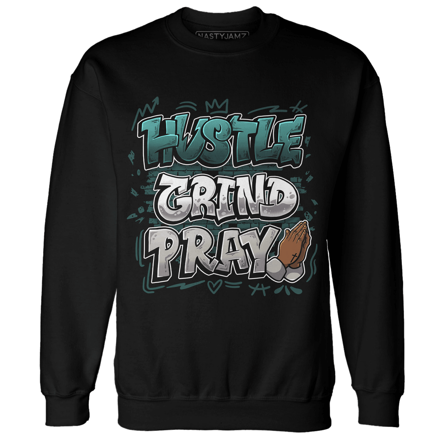 Oxidized Green 4s Sweatshirt Match Hustle Grind Pray - NastyJamz
