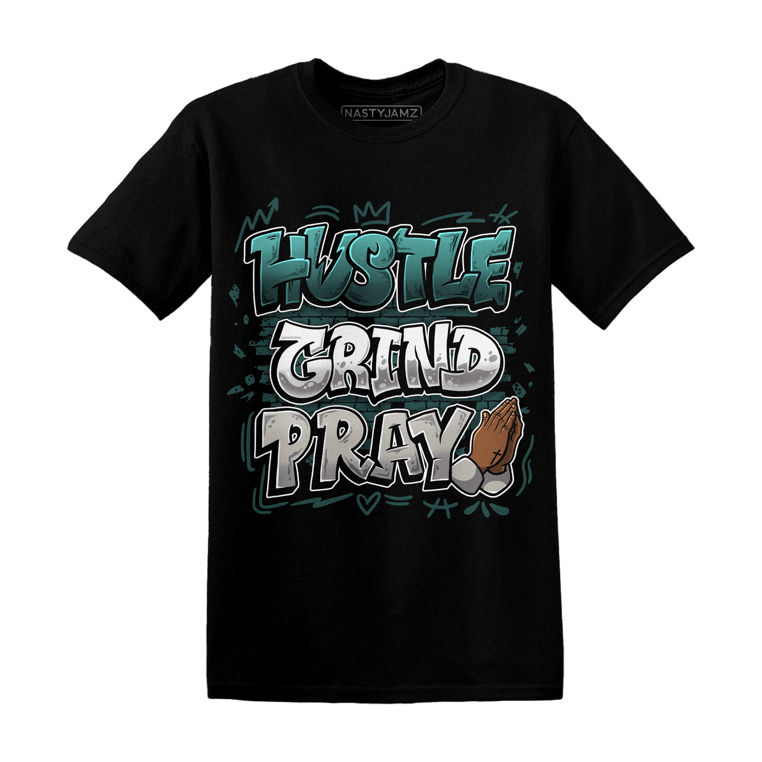Oxidized Green 4s T Shirt Match Hustle Grind Pray - NastyJamz