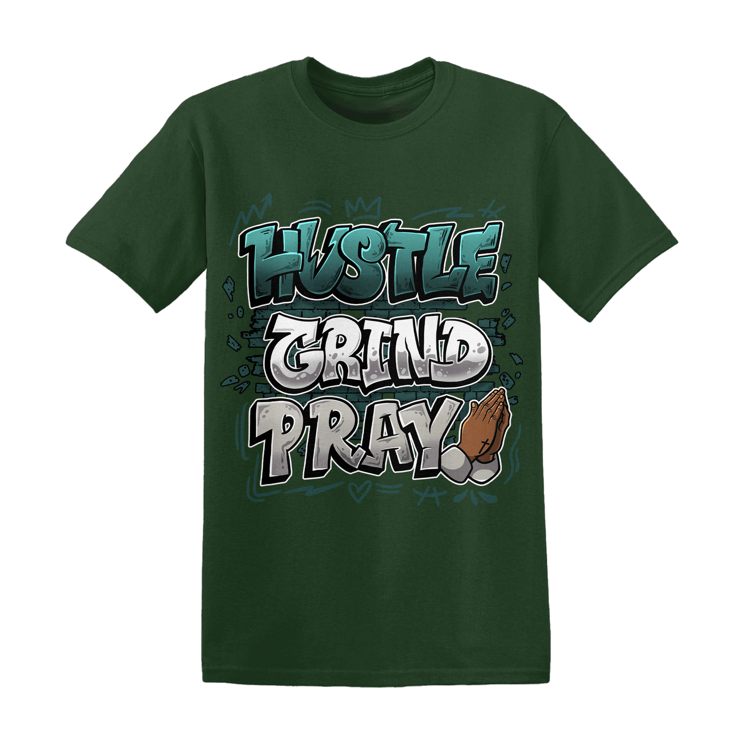 Oxidized Green 4s T Shirt Match Hustle Grind Pray - NastyJamz