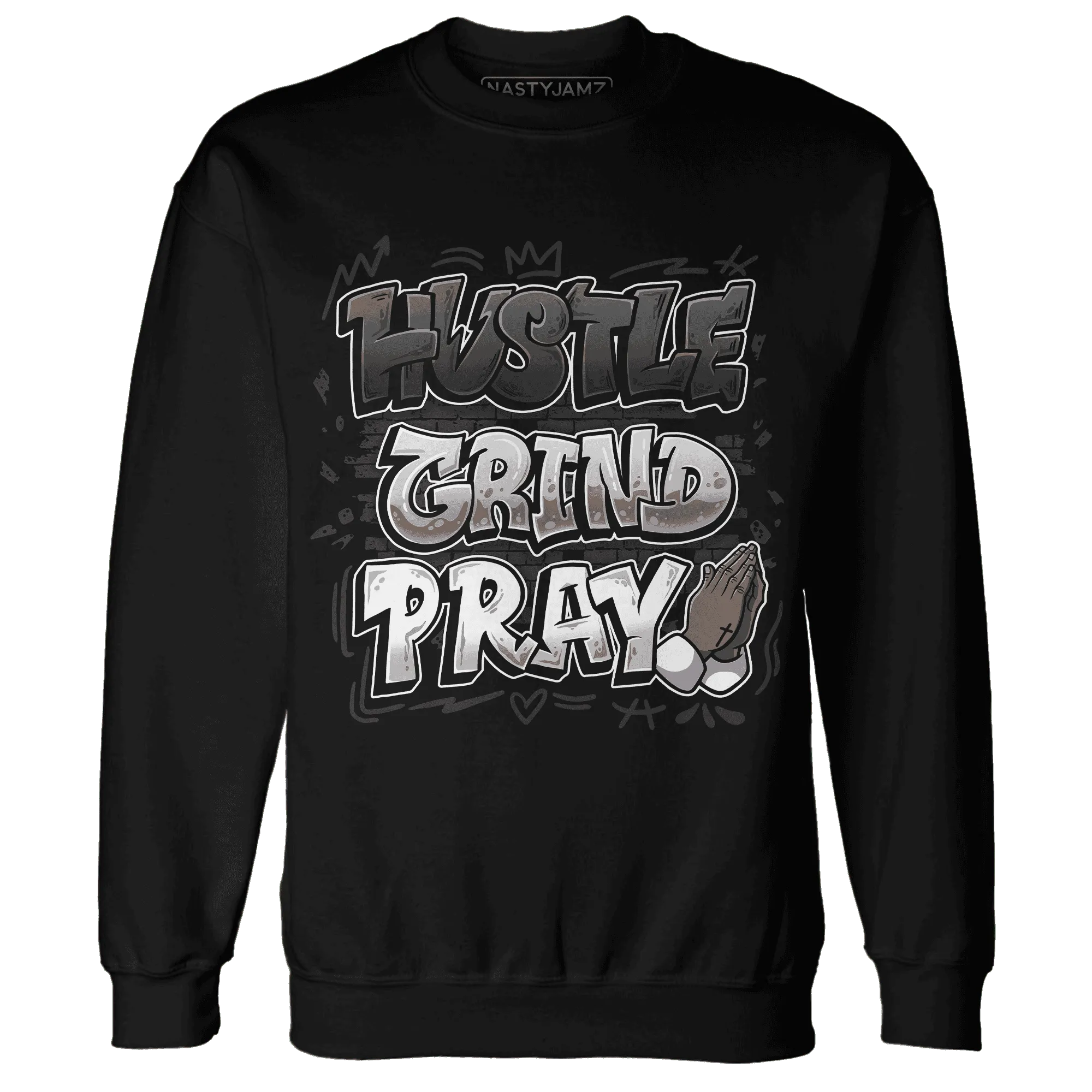 White-Thunder-4s-Sweatshirt-Match-Hustle-Grind-Pray