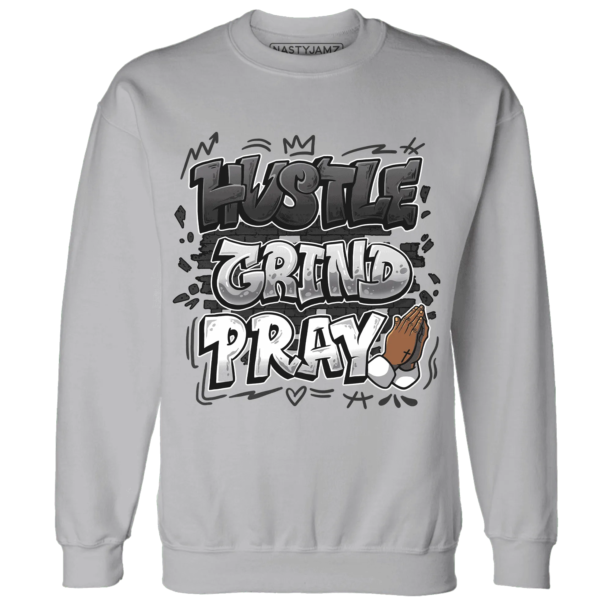 White-Thunder-4s-Sweatshirt-Match-Hustle-Grind-Pray