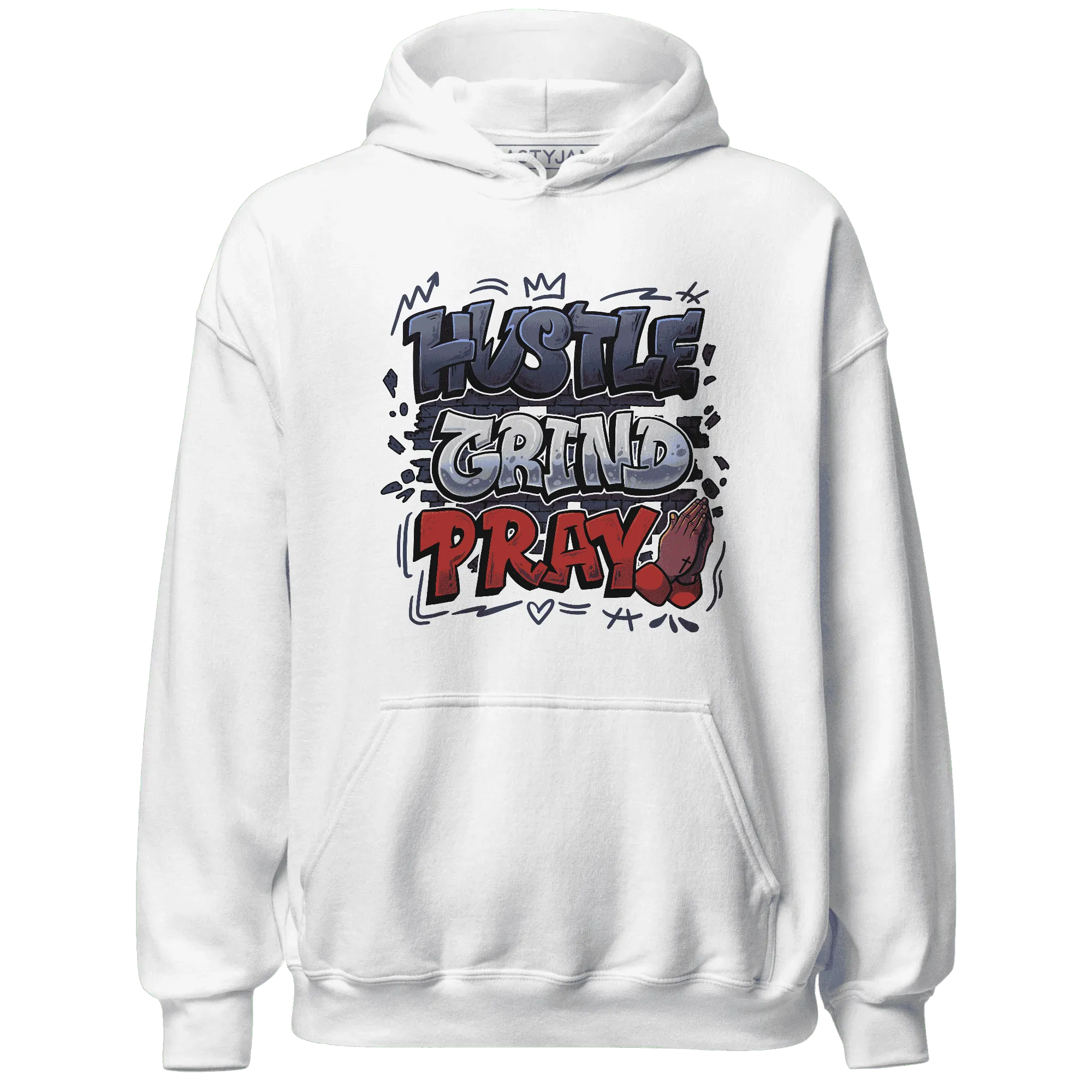 White-Navy-6s-Hoodie-Match-Hustle-Grind-Pray