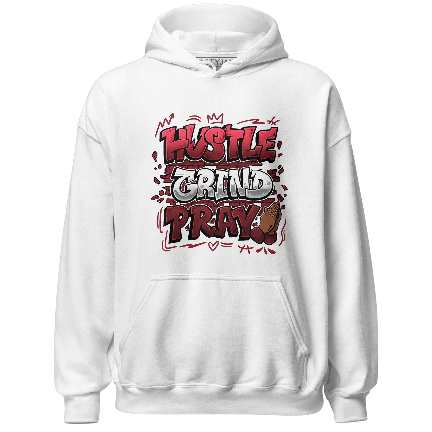 Cherry 12s Hoodie Match Hustle Grind Pray - NastyJamz