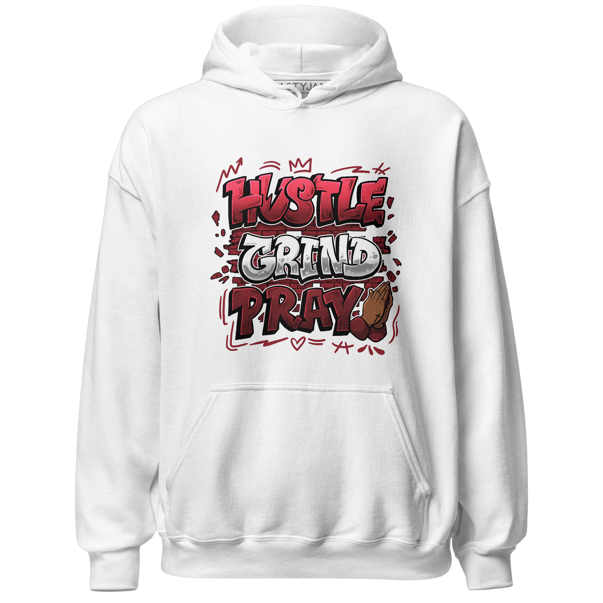Cherry 12s Hoodie Match Hustle Grind Pray - NastyJamz