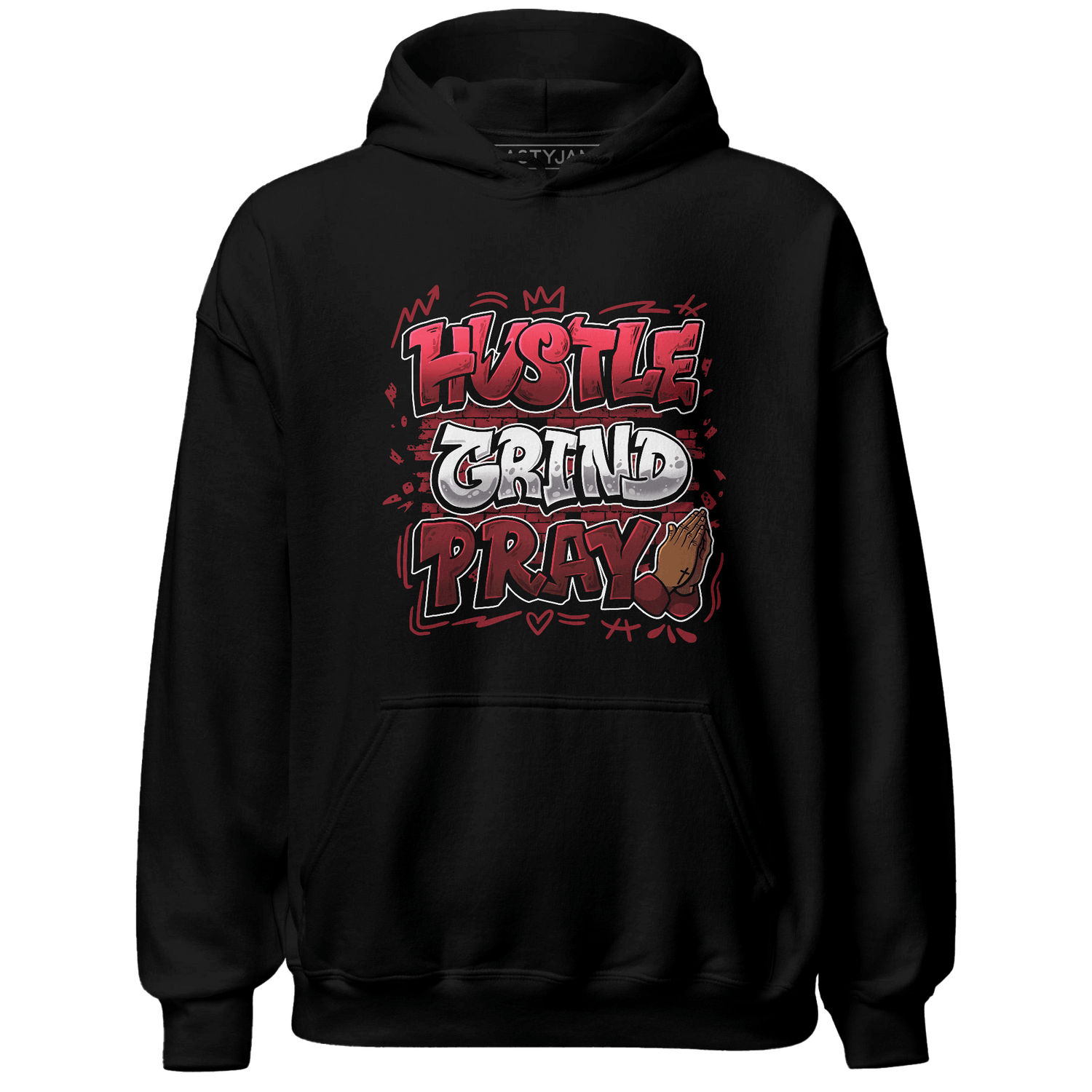 Cherry 12s Hoodie Match Hustle Grind Pray - NastyJamz