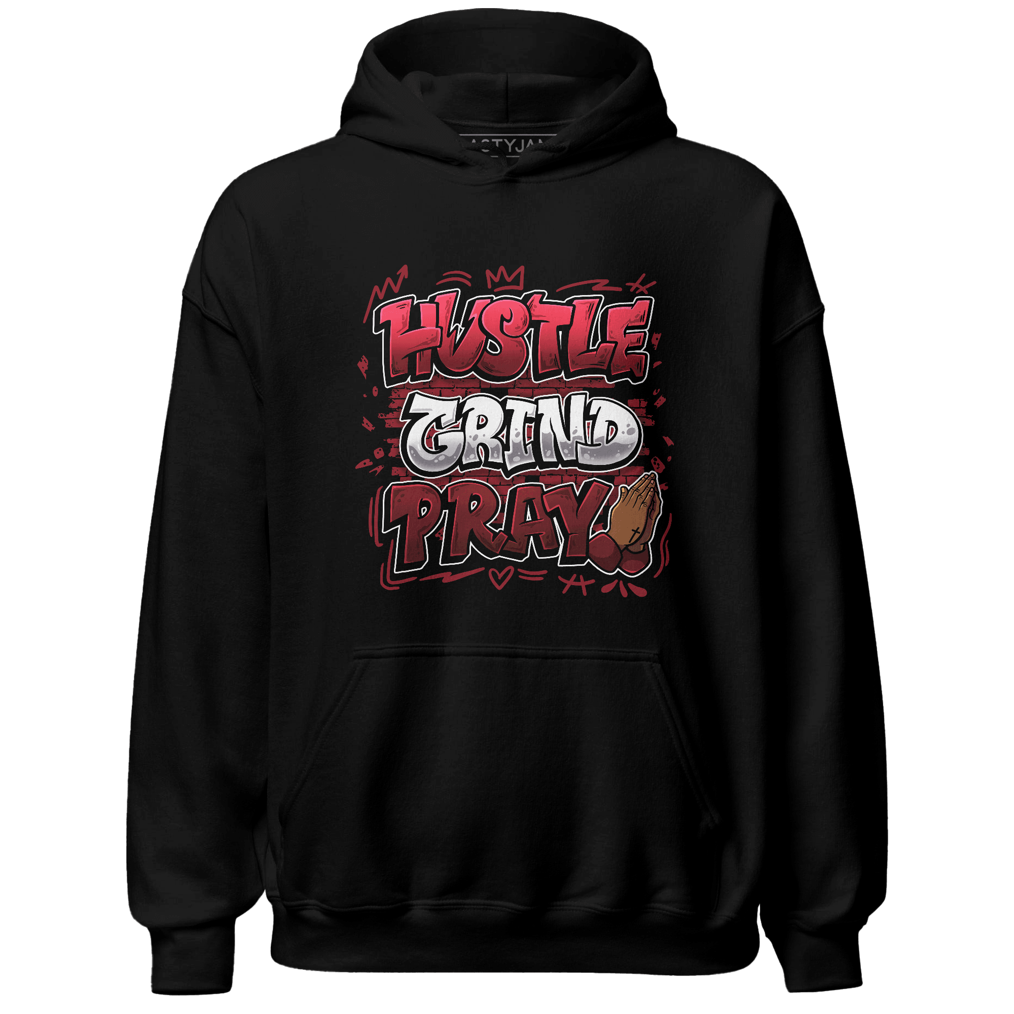 Cherry 12s Hoodie Match Hustle Grind Pray - NastyJamz