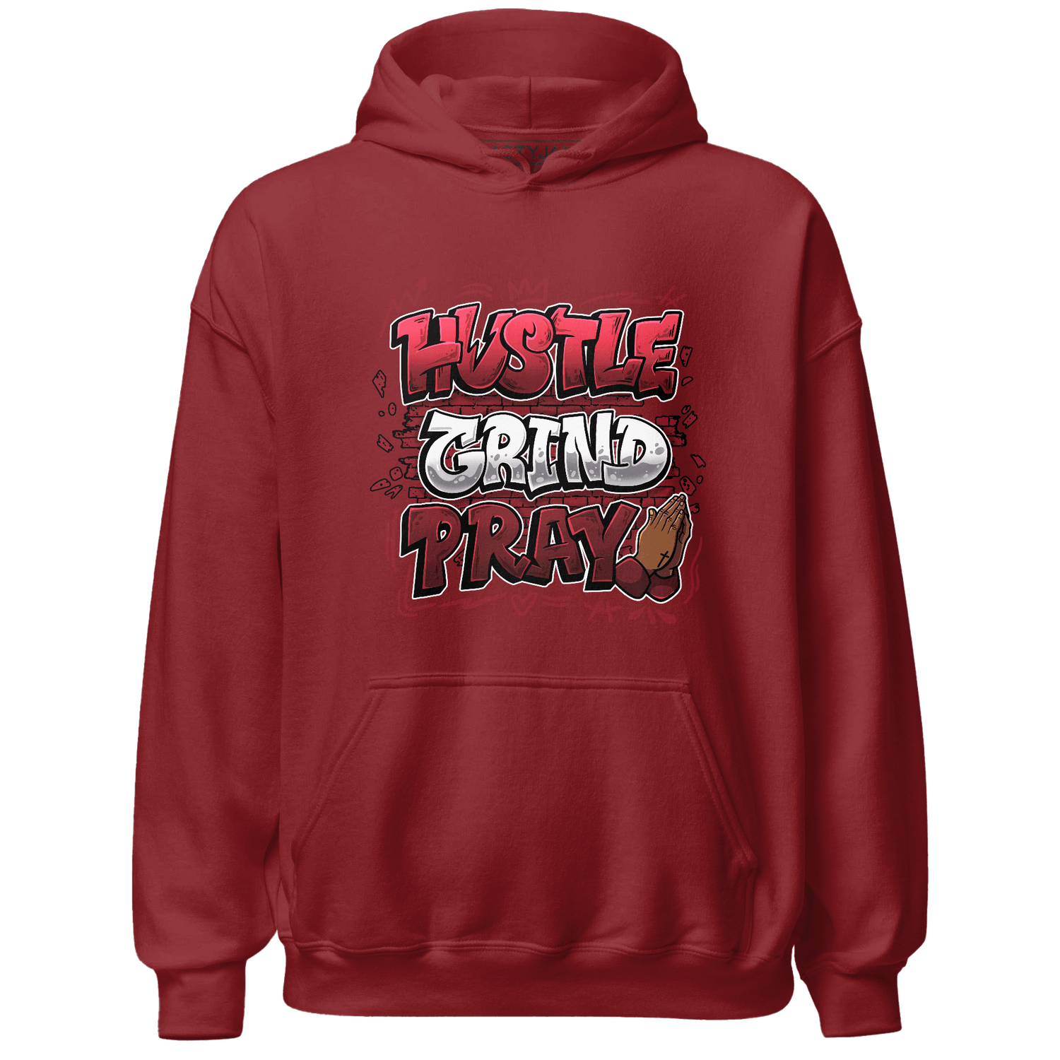 Cherry 12s Hoodie Match Hustle Grind Pray - NastyJamz