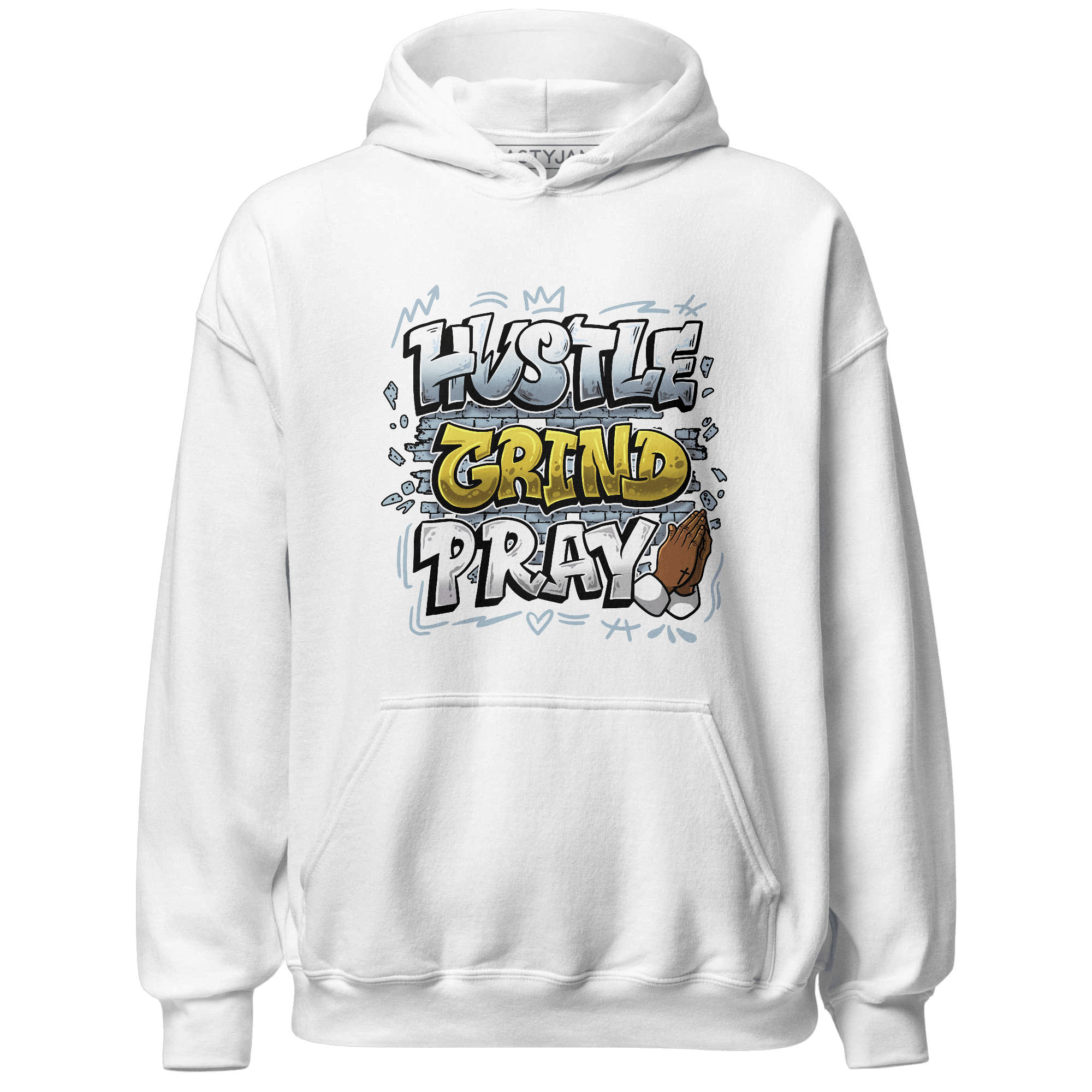 Blue Grey 13s Hoodie Match Hustle Grind Pray - NastyJamz