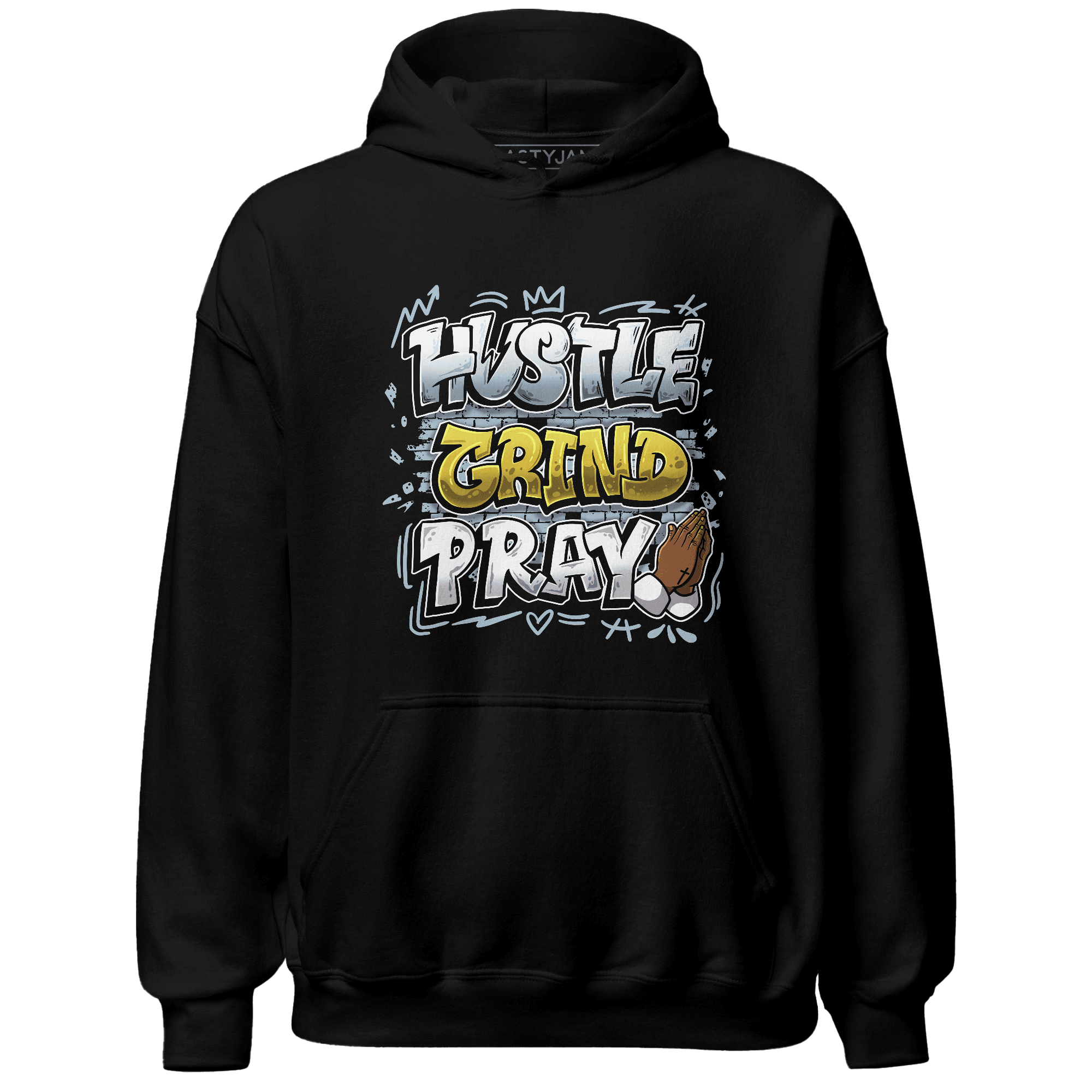 Blue Grey 13s Hoodie Match Hustle Grind Pray - NastyJamz