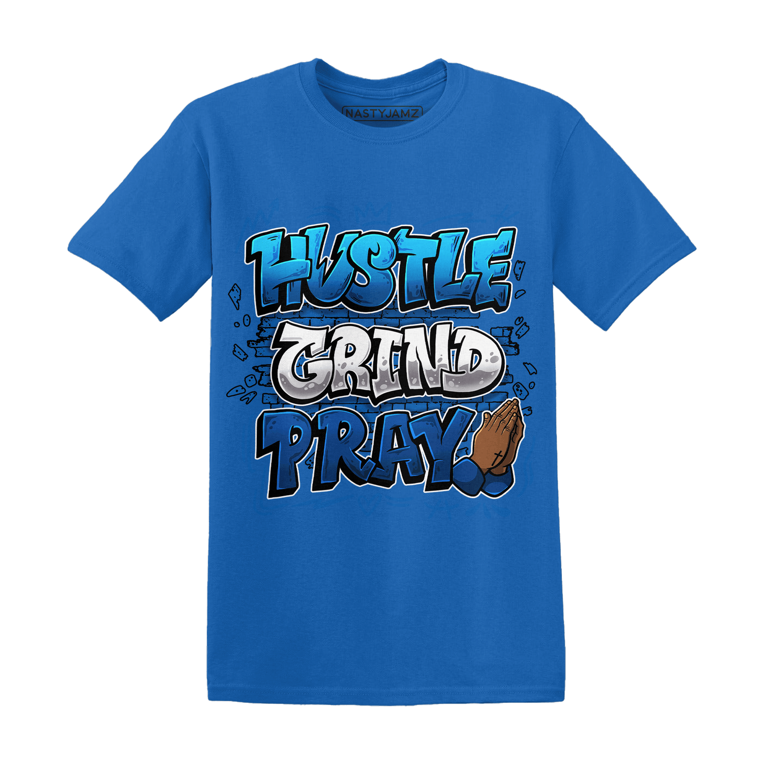 Royal Reimagined 1s T Shirt Match Hustle Grind Pray - NastyJamz