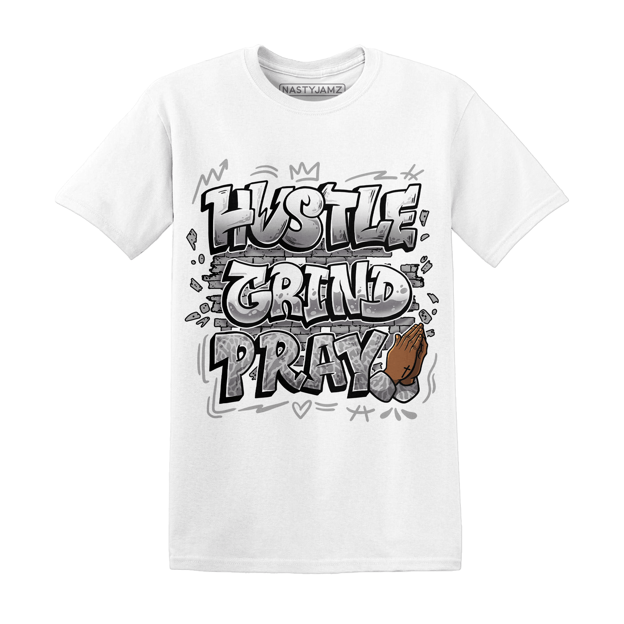 Craft Ivory 3s T Shirt Match Hustle Grind Pray - NastyJamz