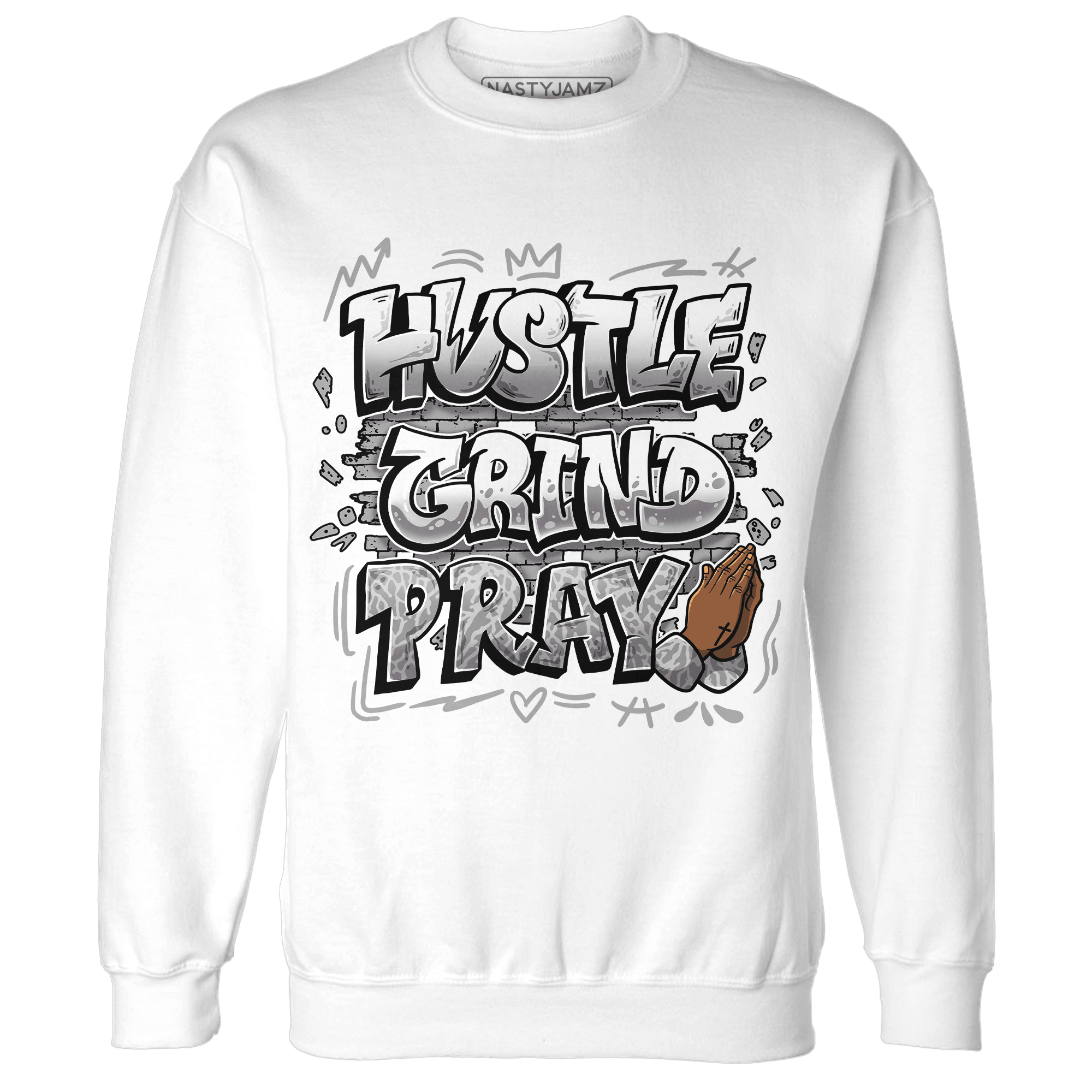 Craft Ivory 3s Sweatshirt Match Hustle Grind Pray - NastyJamz