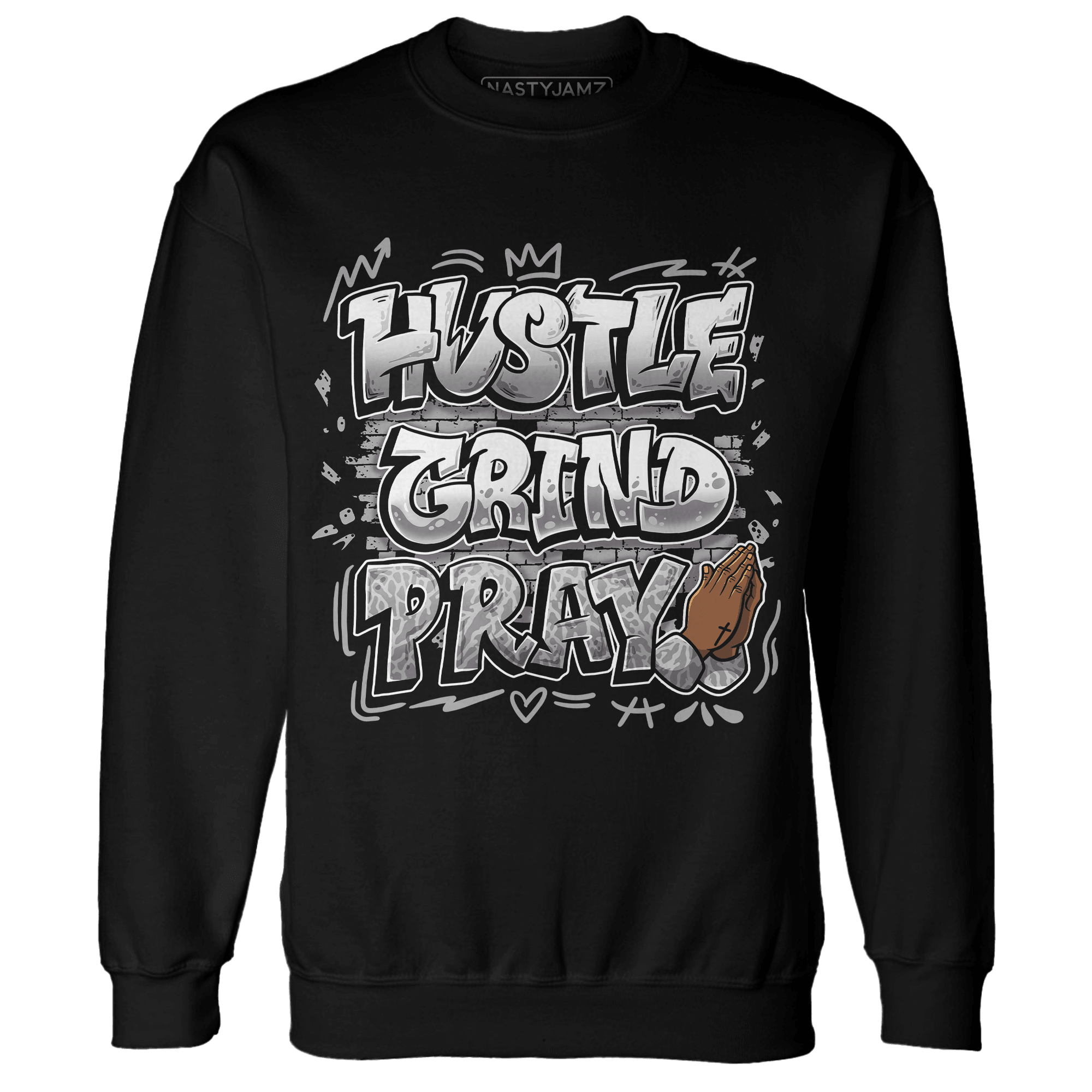 Craft Ivory 3s Sweatshirt Match Hustle Grind Pray - NastyJamz