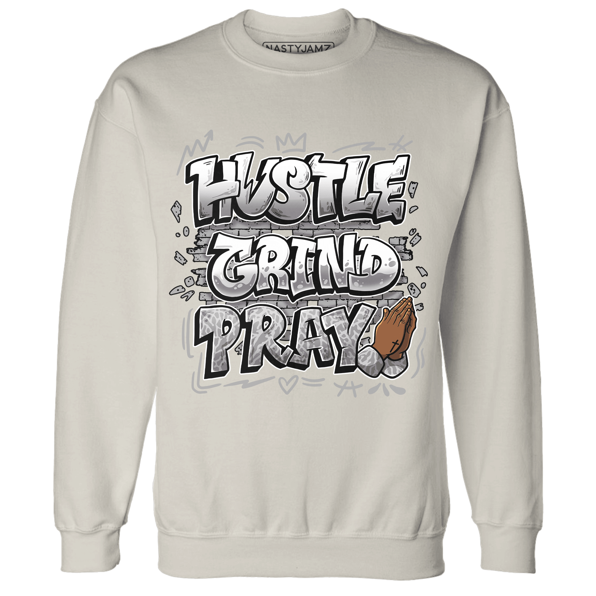 Craft Ivory 3s Sweatshirt Match Hustle Grind Pray - NastyJamz