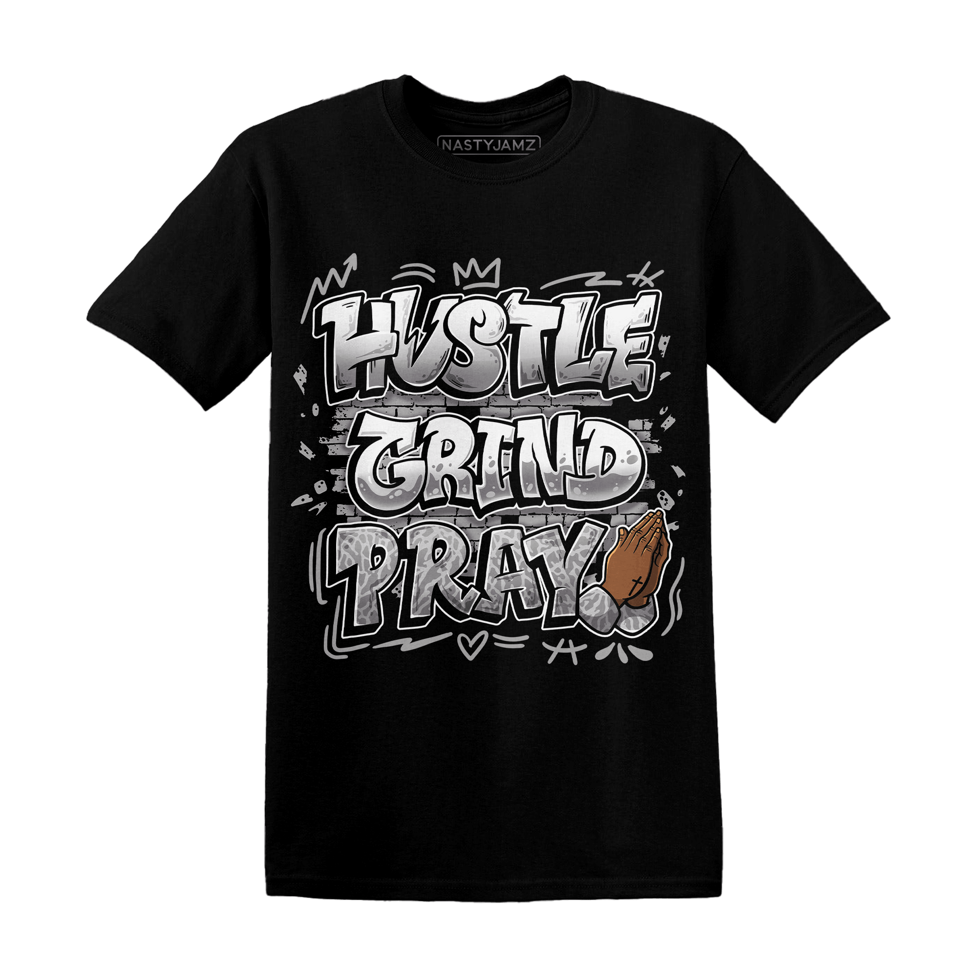 Craft Ivory 3s T Shirt Match Hustle Grind Pray - NastyJamz