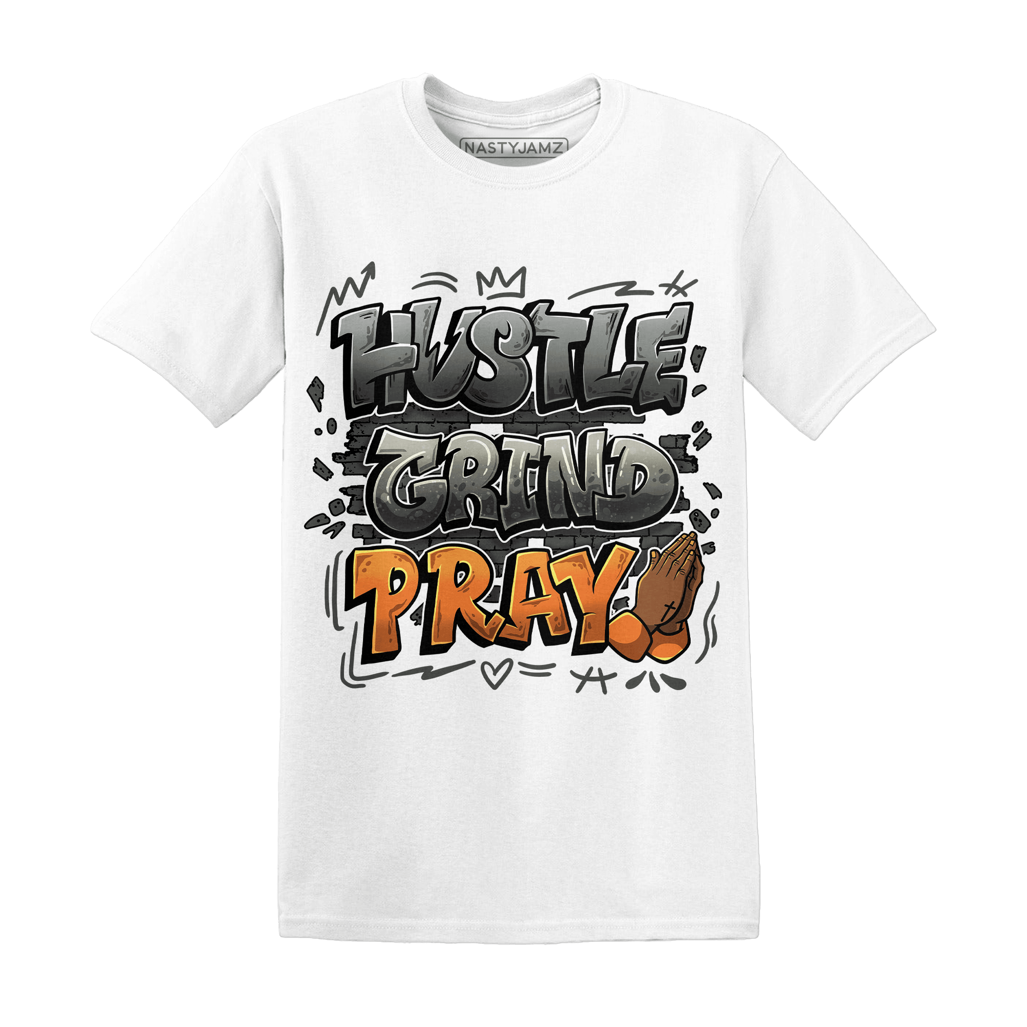 Fear Pack 3s T Shirt Match Hustle Grind Pray - NastyJamz