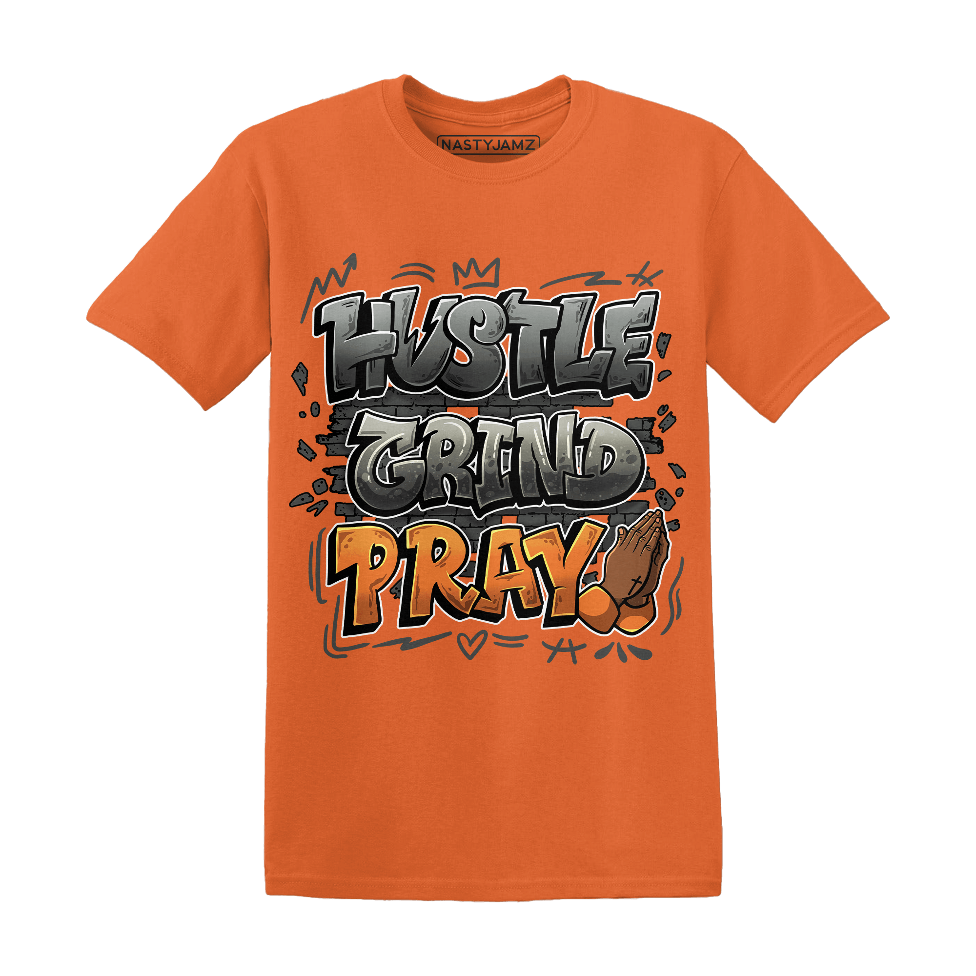 Fear Pack 3s T Shirt Match Hustle Grind Pray - NastyJamz