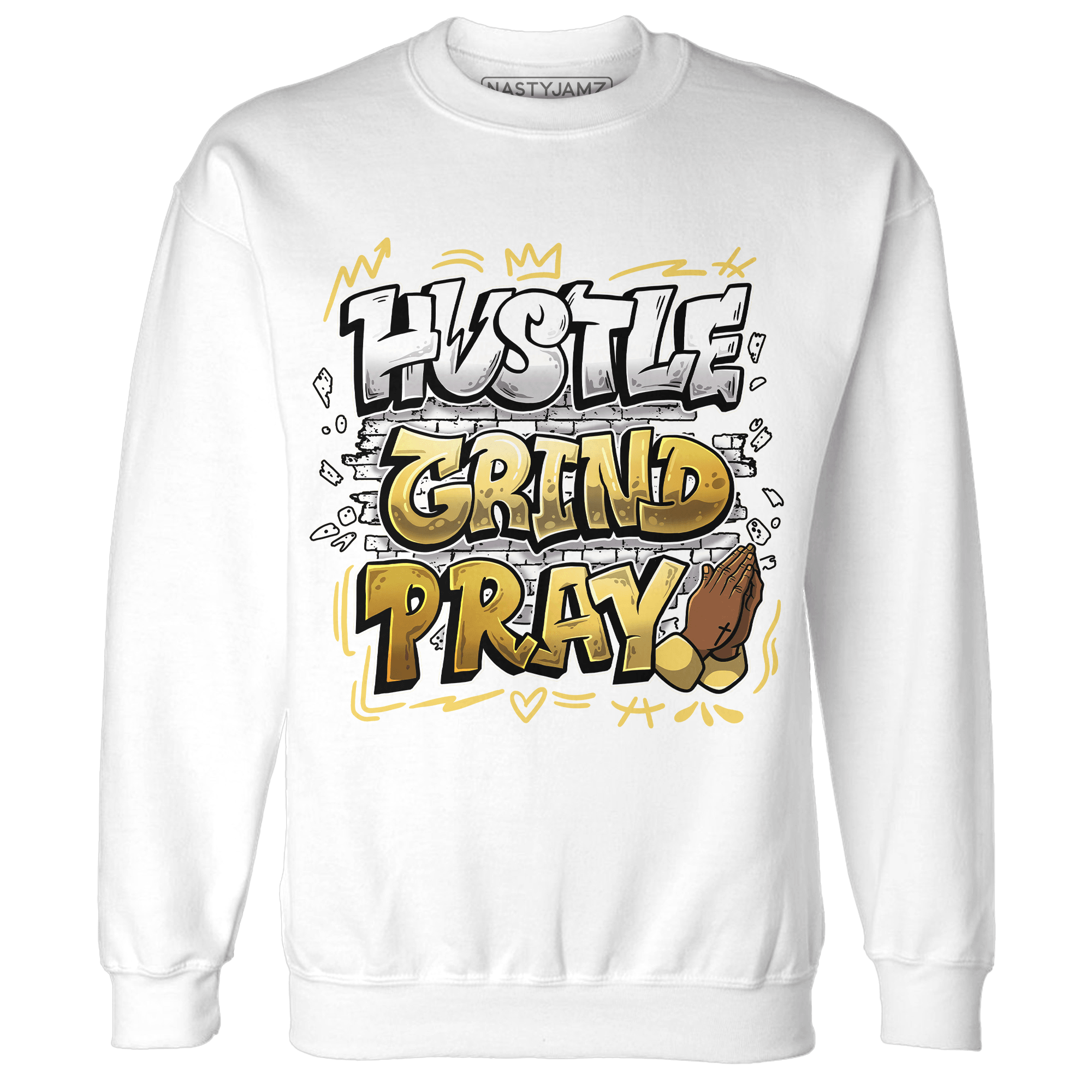 Sail 4s Sweatshirt Match Hustle Grind Pray - NastyJamz