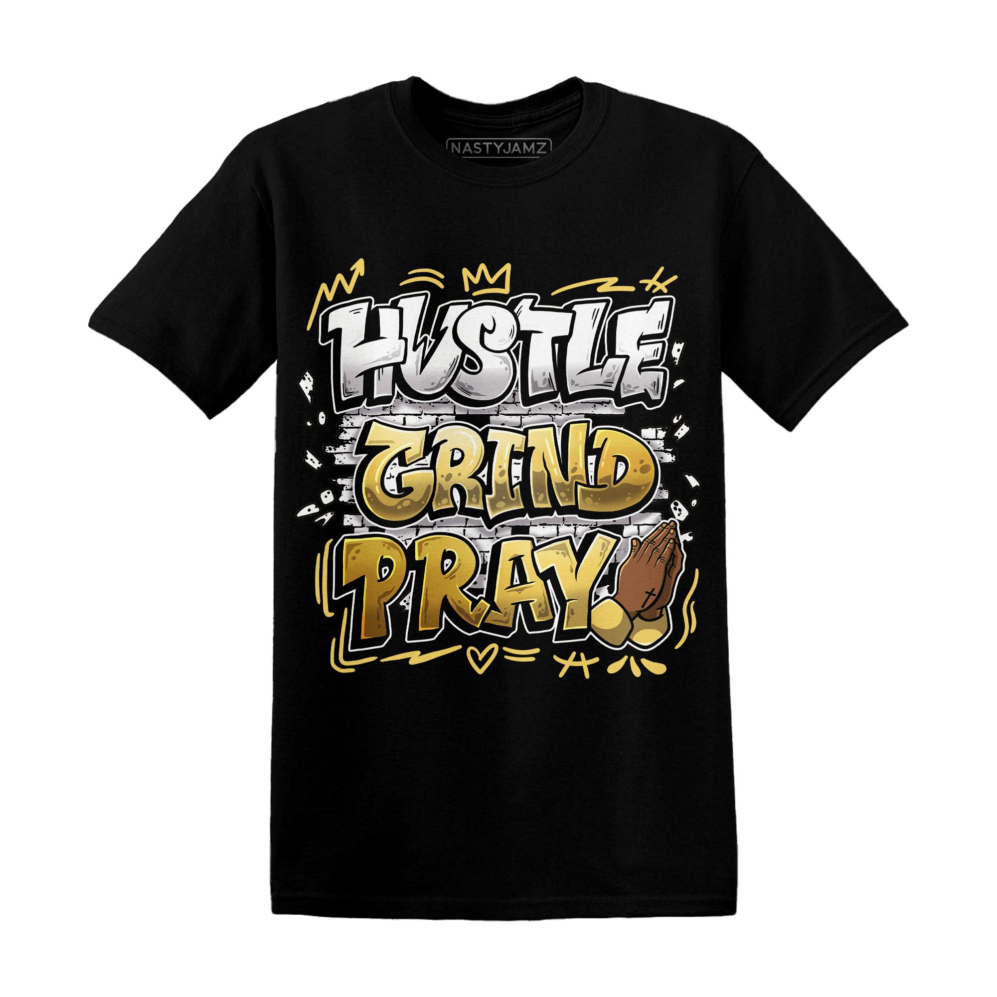 Sail 4s T Shirt Match Hustle Grind Pray - NastyJamz