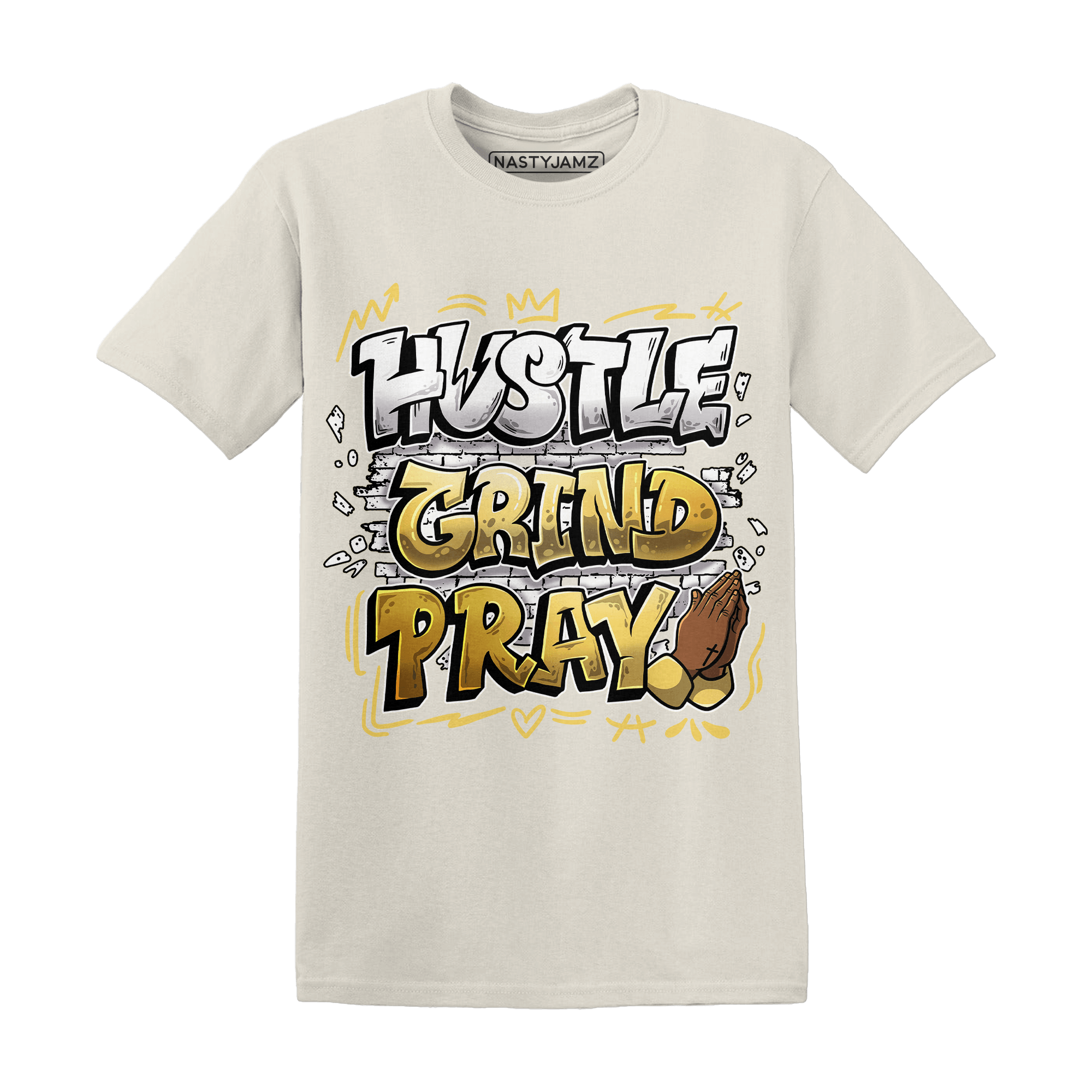 Sail 4s T Shirt Match Hustle Grind Pray - NastyJamz