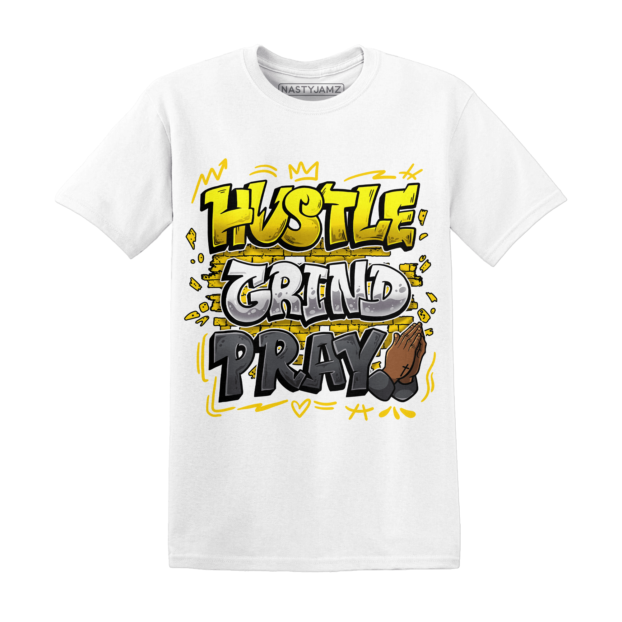 Thunder 4s T Shirt Match Hustle Grind Pray - NastyJamz