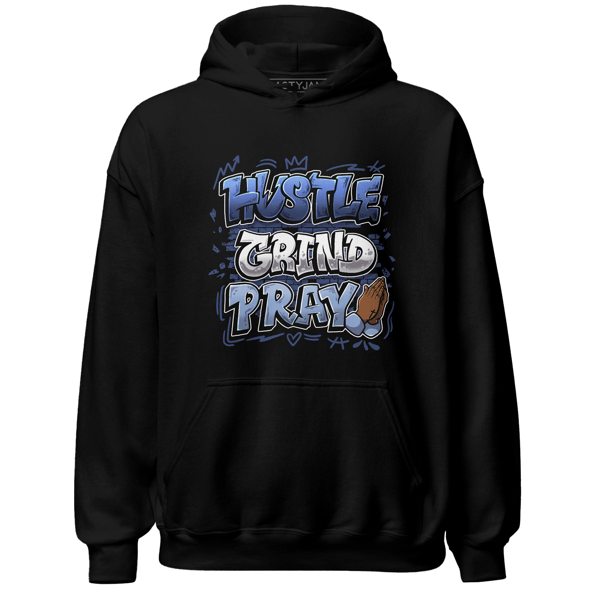 Midnight Navy 5s Hoodie Match Hustle Grind Pray - NastyJamz