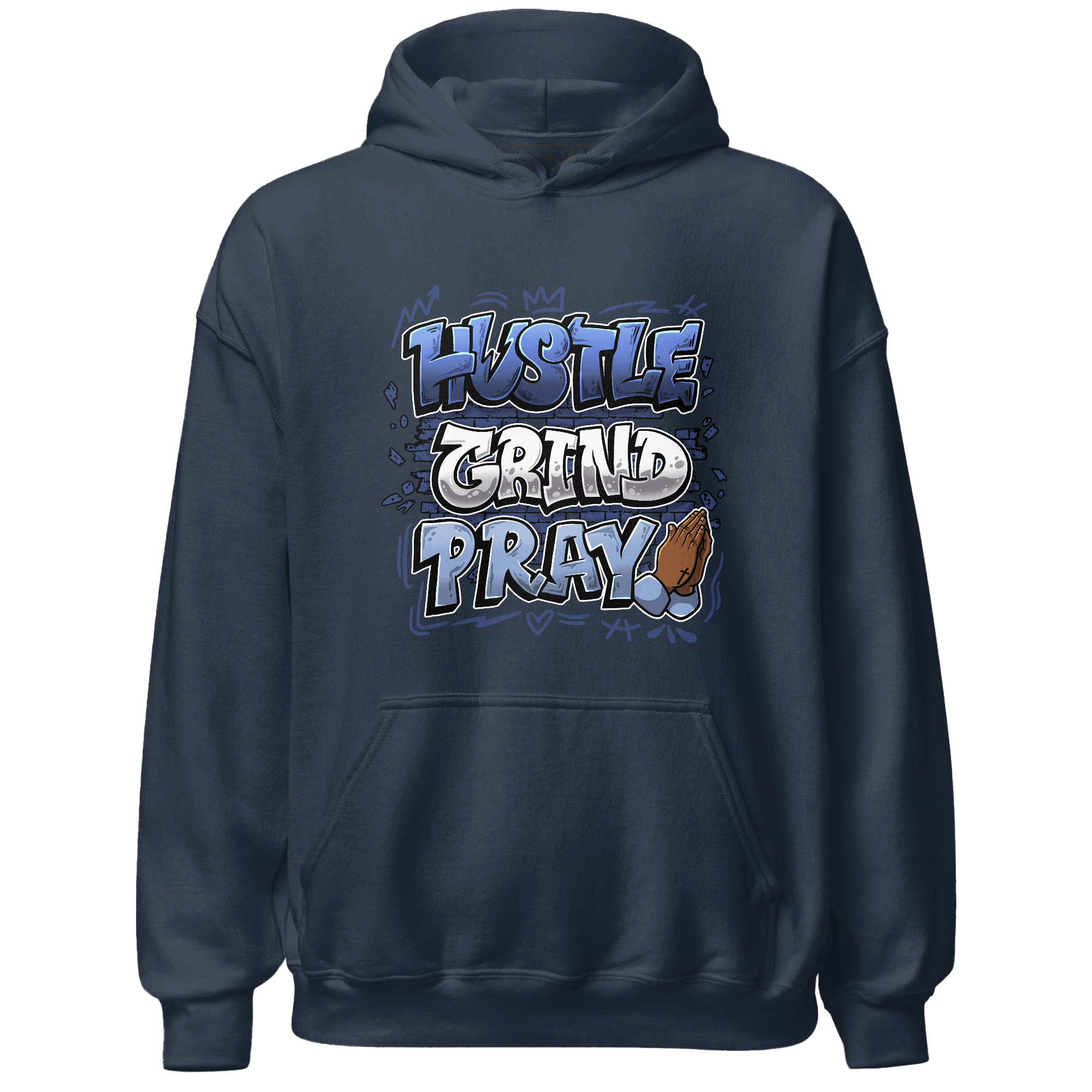 Midnight Navy 5s Hoodie Match Hustle Grind Pray - NastyJamz