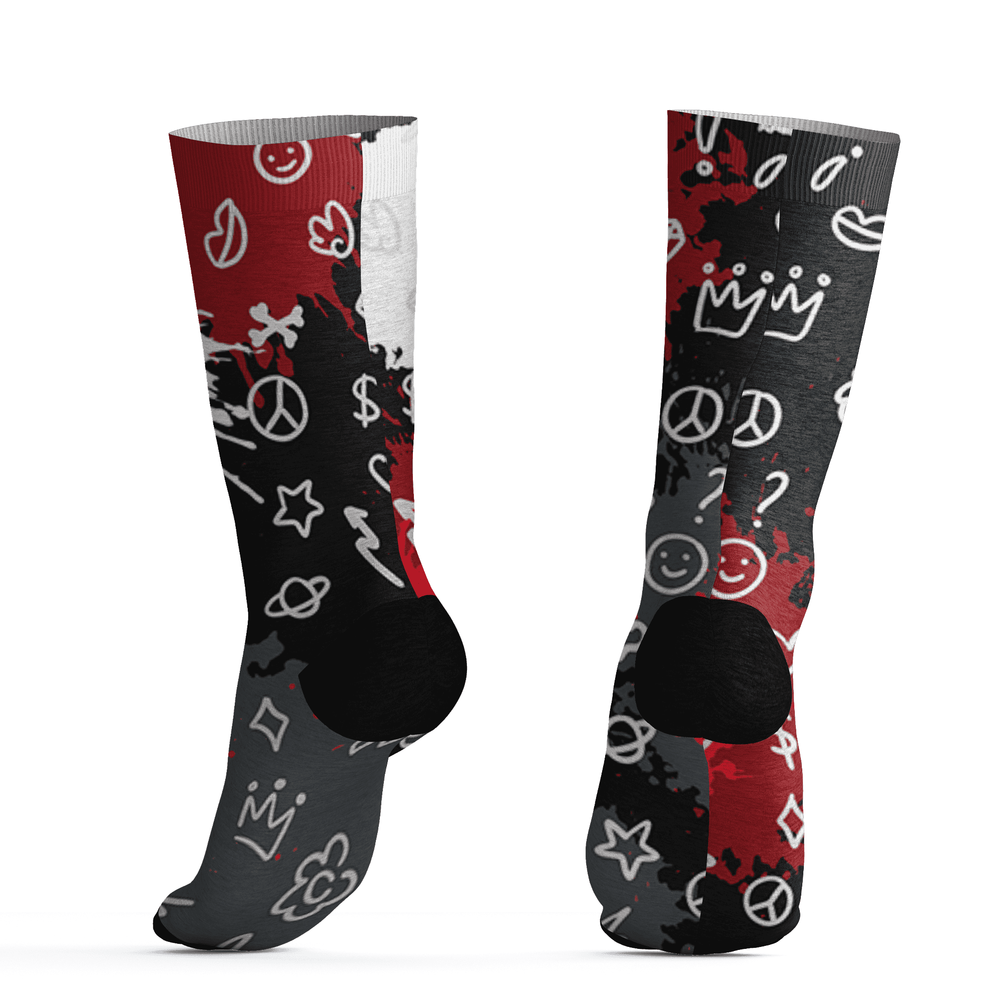 Retro Red Taxi 12s Socks Match Hustle Grind Pray 3D All-Over Print - NastyJamz