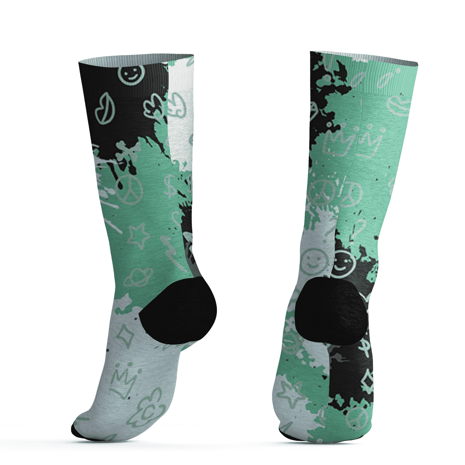 High OG Green Glow 1s Socks Match Hustle Grind Pray 3D All-Over Print - NastyJamz