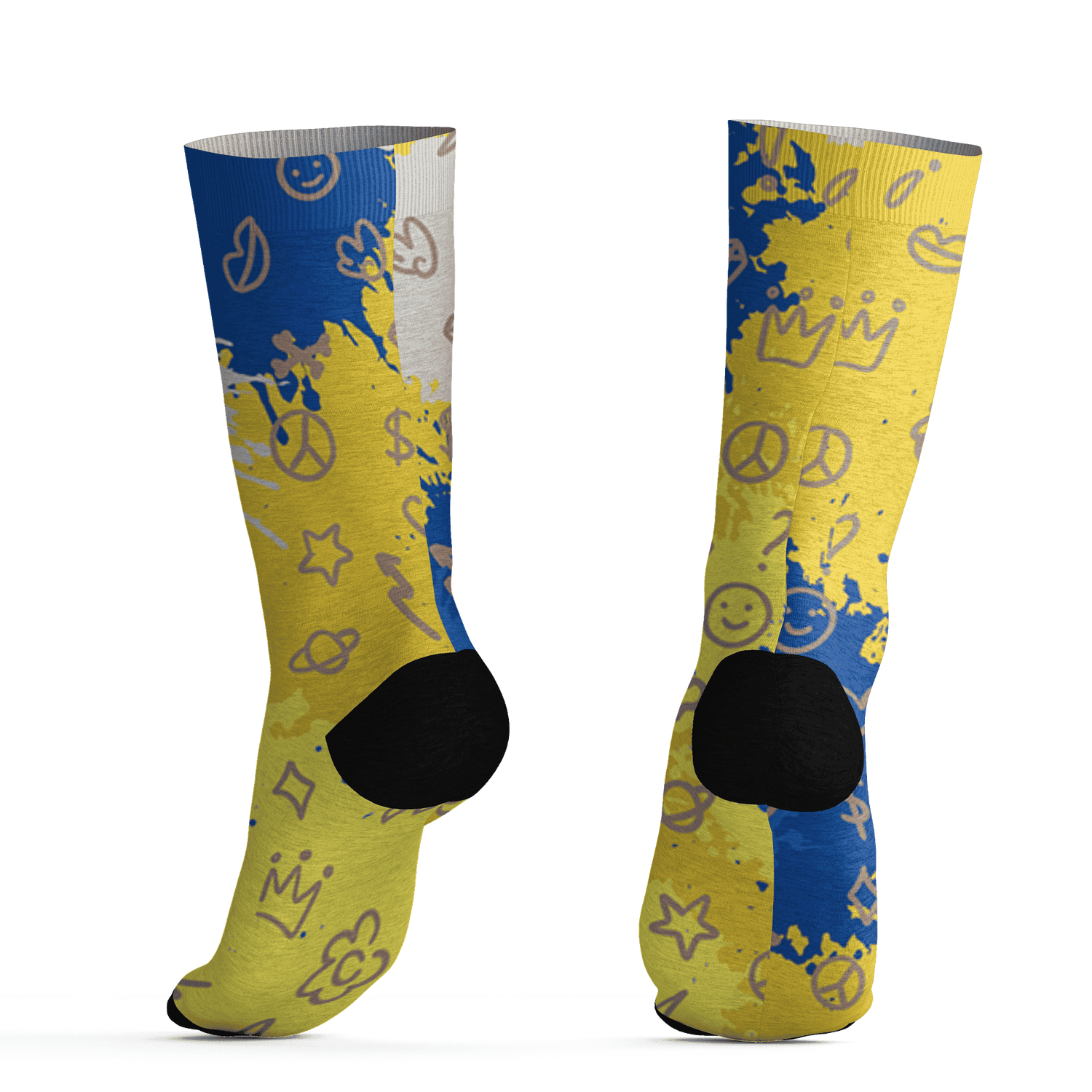 Low OG Canary TVSC 1s Socks Match Hustle Grind Pray 3D All-Over Print - NastyJamz