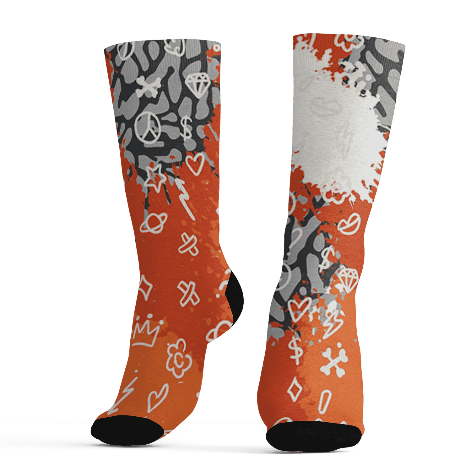 Georgia Peach 3s Socks Match Hustle Grind Pray 3D All-Over Print - NastyJamz