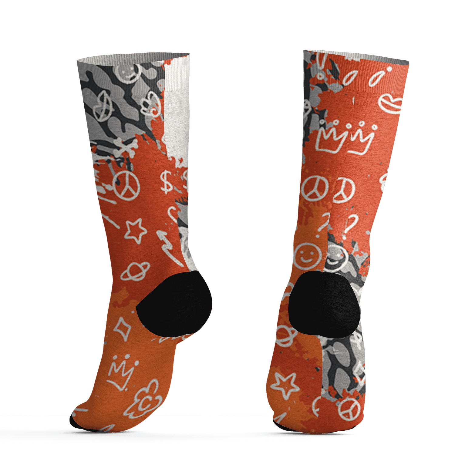 Georgia Peach 3s Socks Match Hustle Grind Pray 3D All-Over Print - NastyJamz