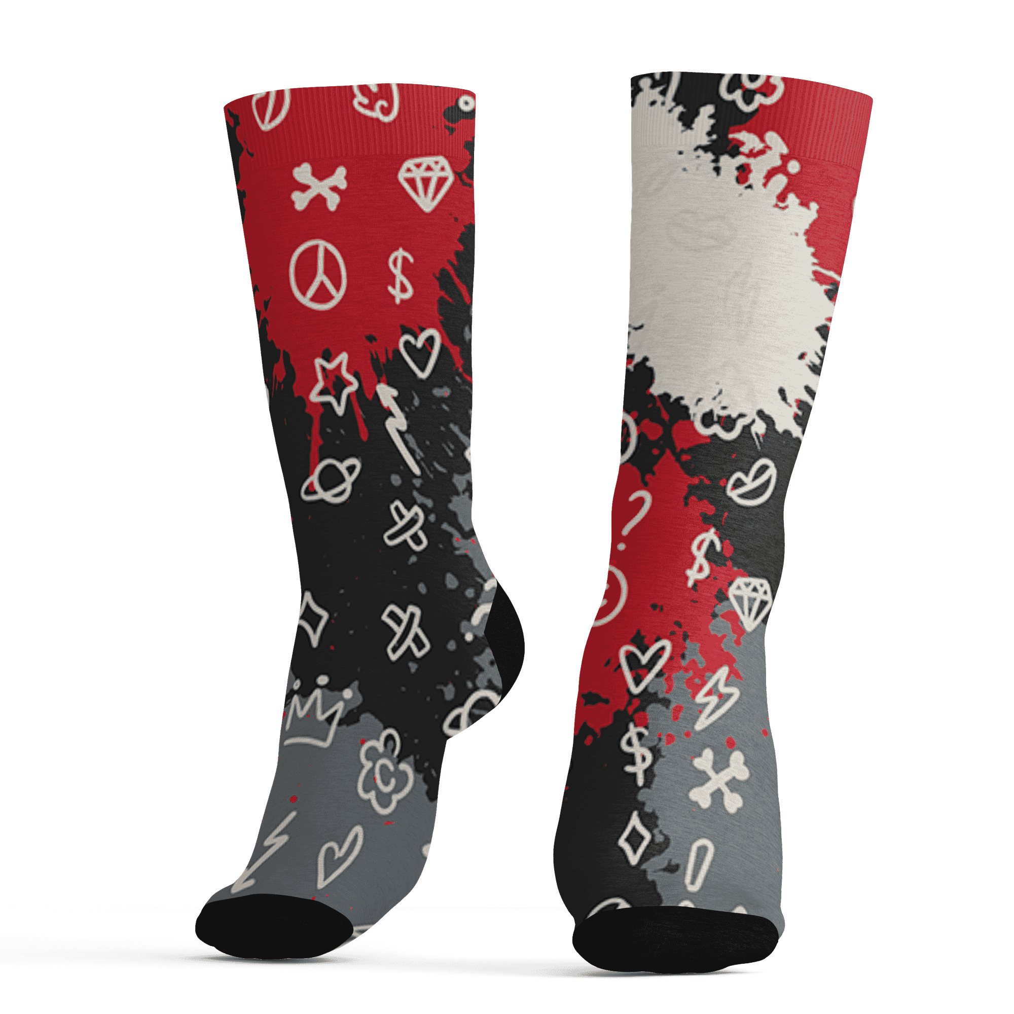 JD Jumman Jack Red Socks Match Hustle Grind Pray 3D All-Over Print - NastyJamz
