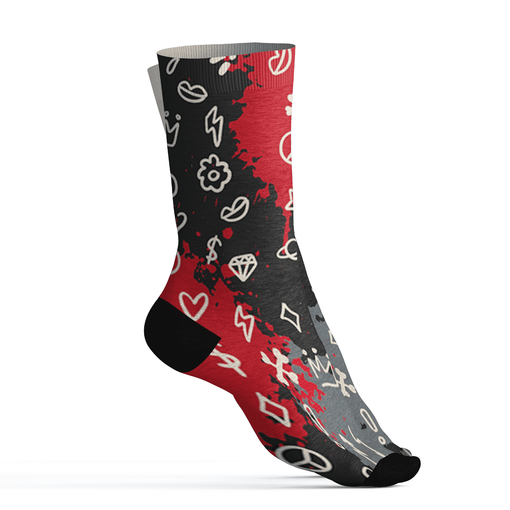 JD Jumman Jack Red Socks Match Hustle Grind Pray 3D All-Over Print - NastyJamz