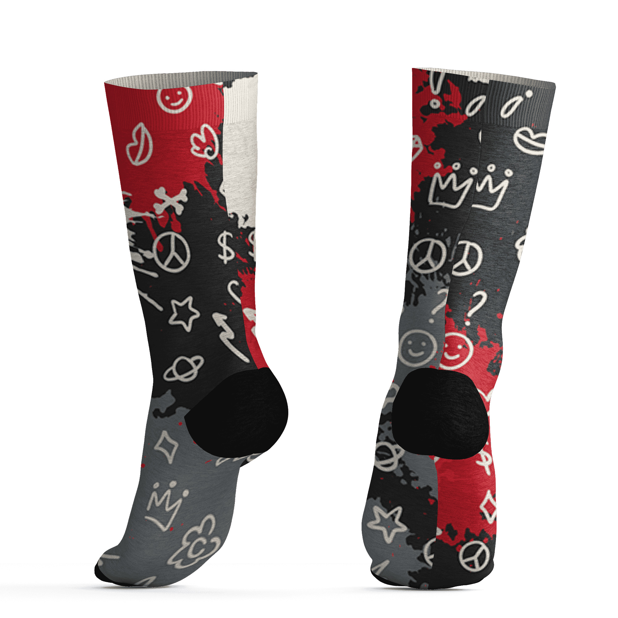 JD Jumman Jack Red Socks Match Hustle Grind Pray 3D All-Over Print - NastyJamz