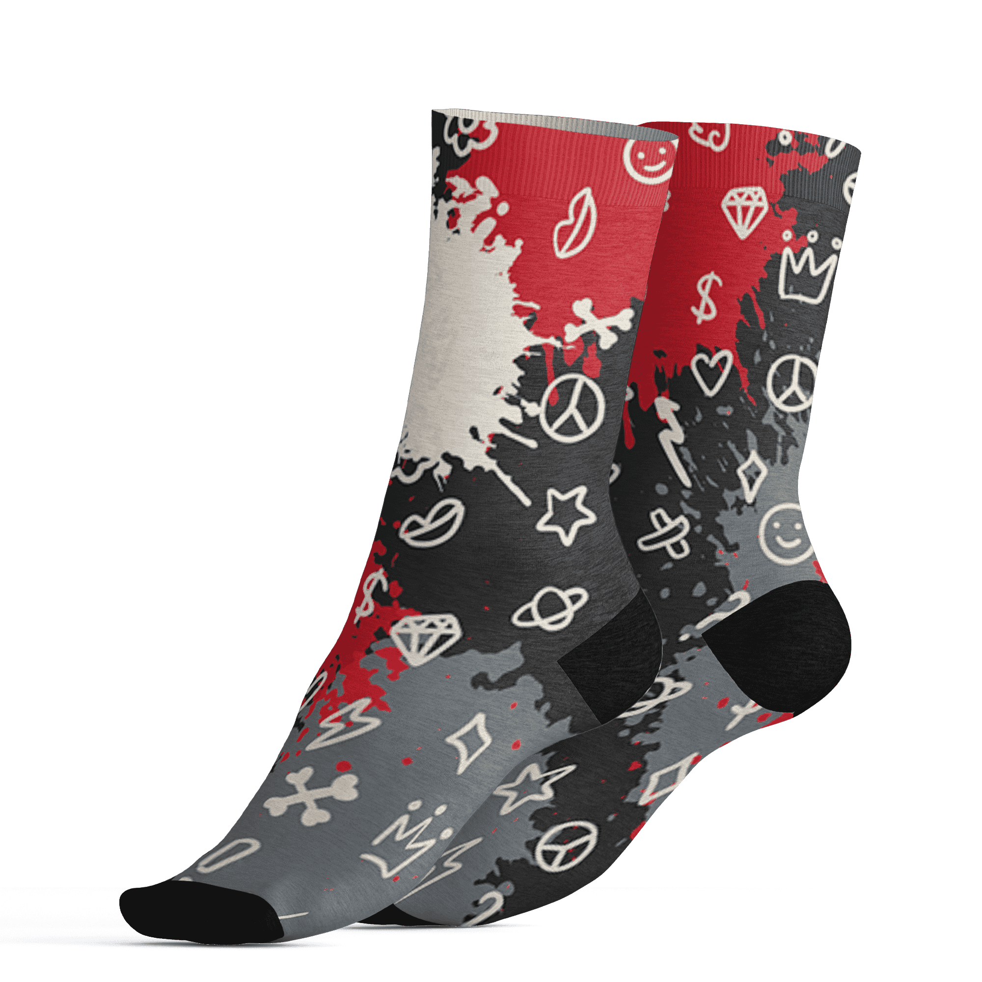 JD Jumman Jack Red Socks Match Hustle Grind Pray 3D All-Over Print - NastyJamz