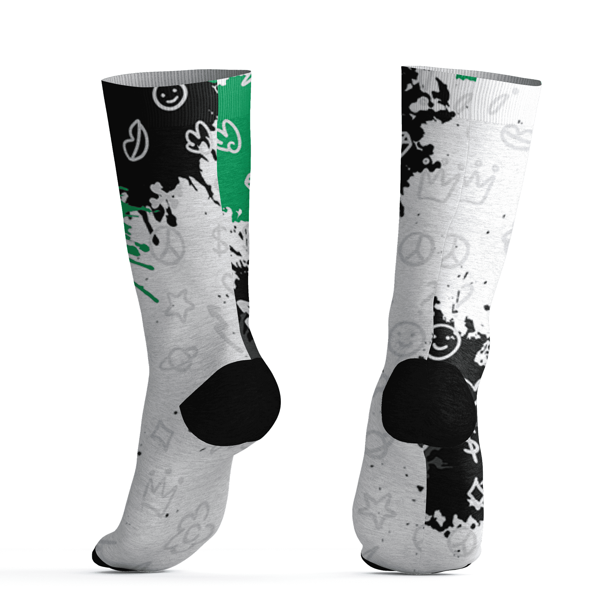 Lucky Green 5s Socks Match Hustle Grind Pray 3D All-Over Print - NastyJamz