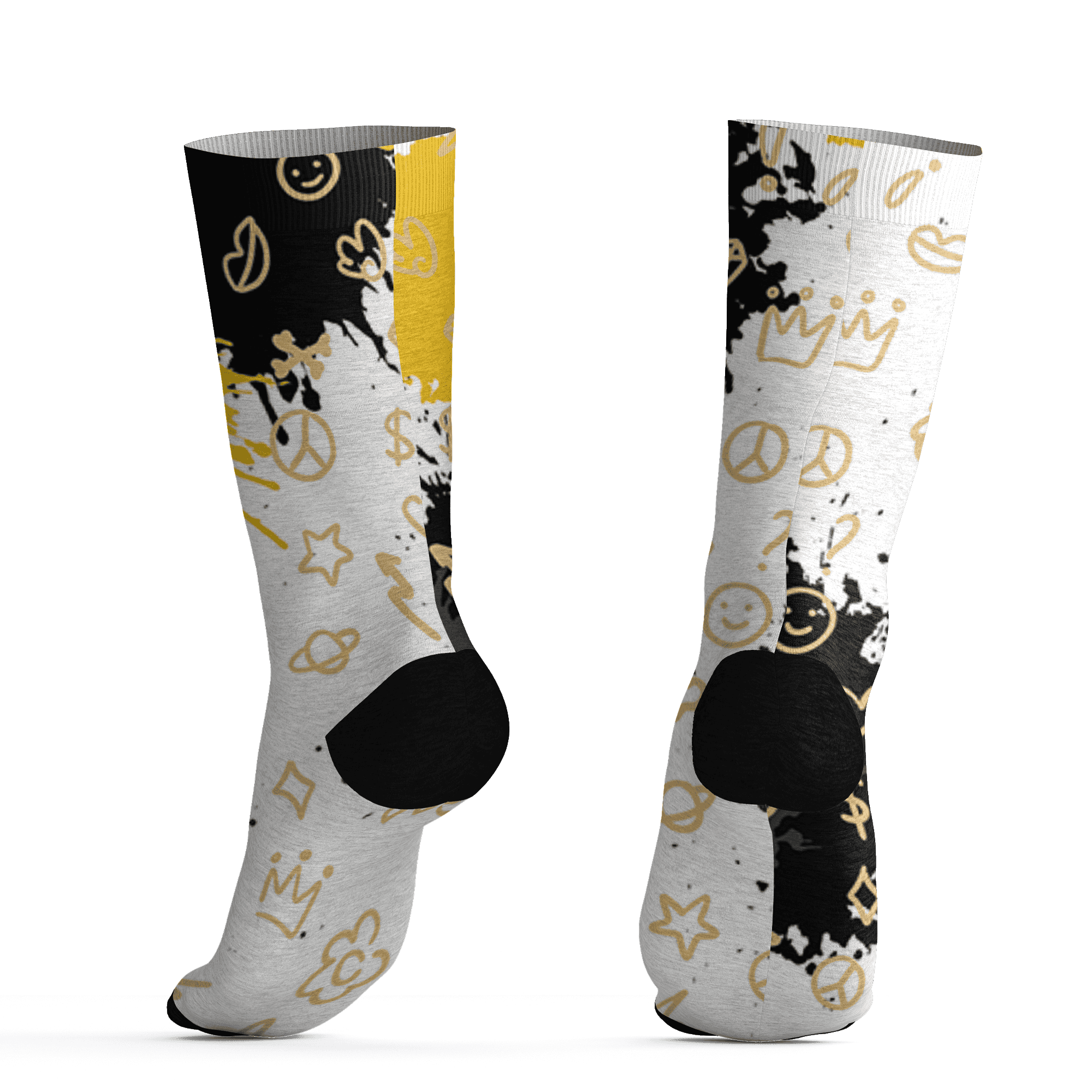 Yellow Ochre 6s Socks Match Hustle Grind Pray 3D All-Over Print - NastyJamz