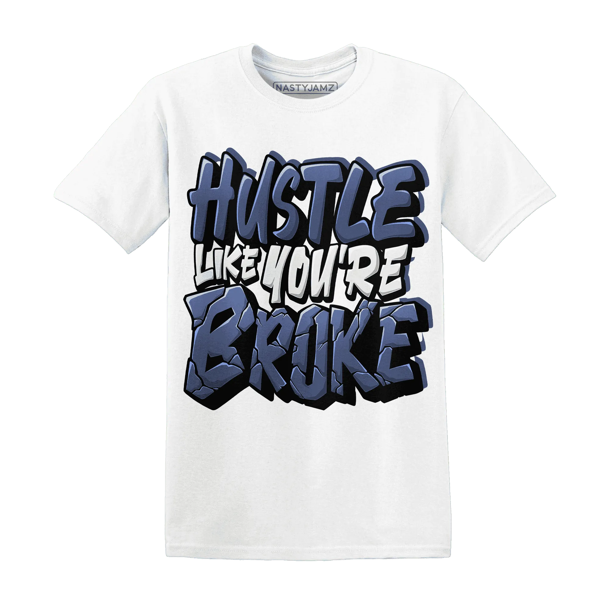 Low-Diffused-Blue-11s-T-Shirt-Match-Hustle-Like-Broke